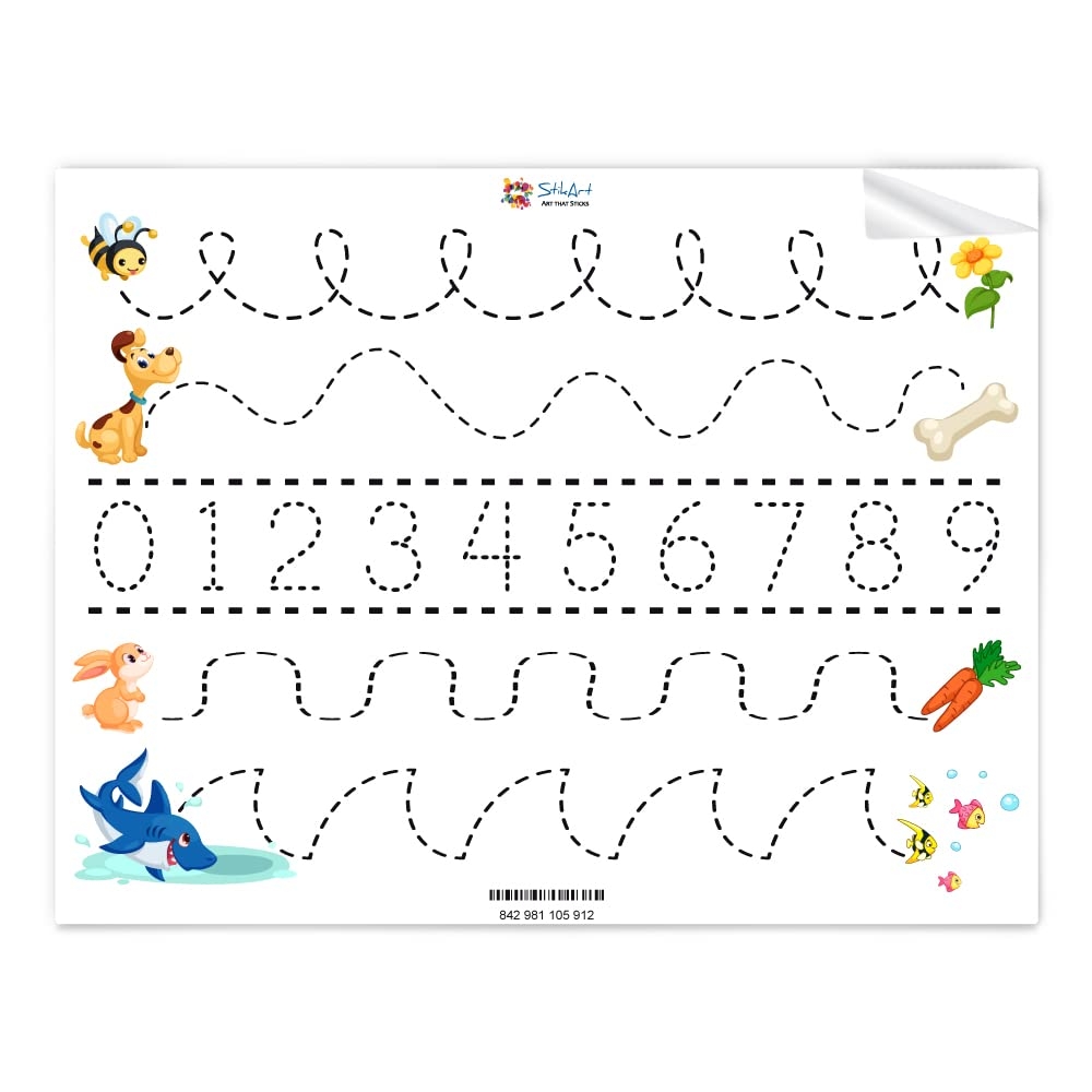 StikArt Alphabet Tracing Letter Tracing Worksheet For Kids Desks 