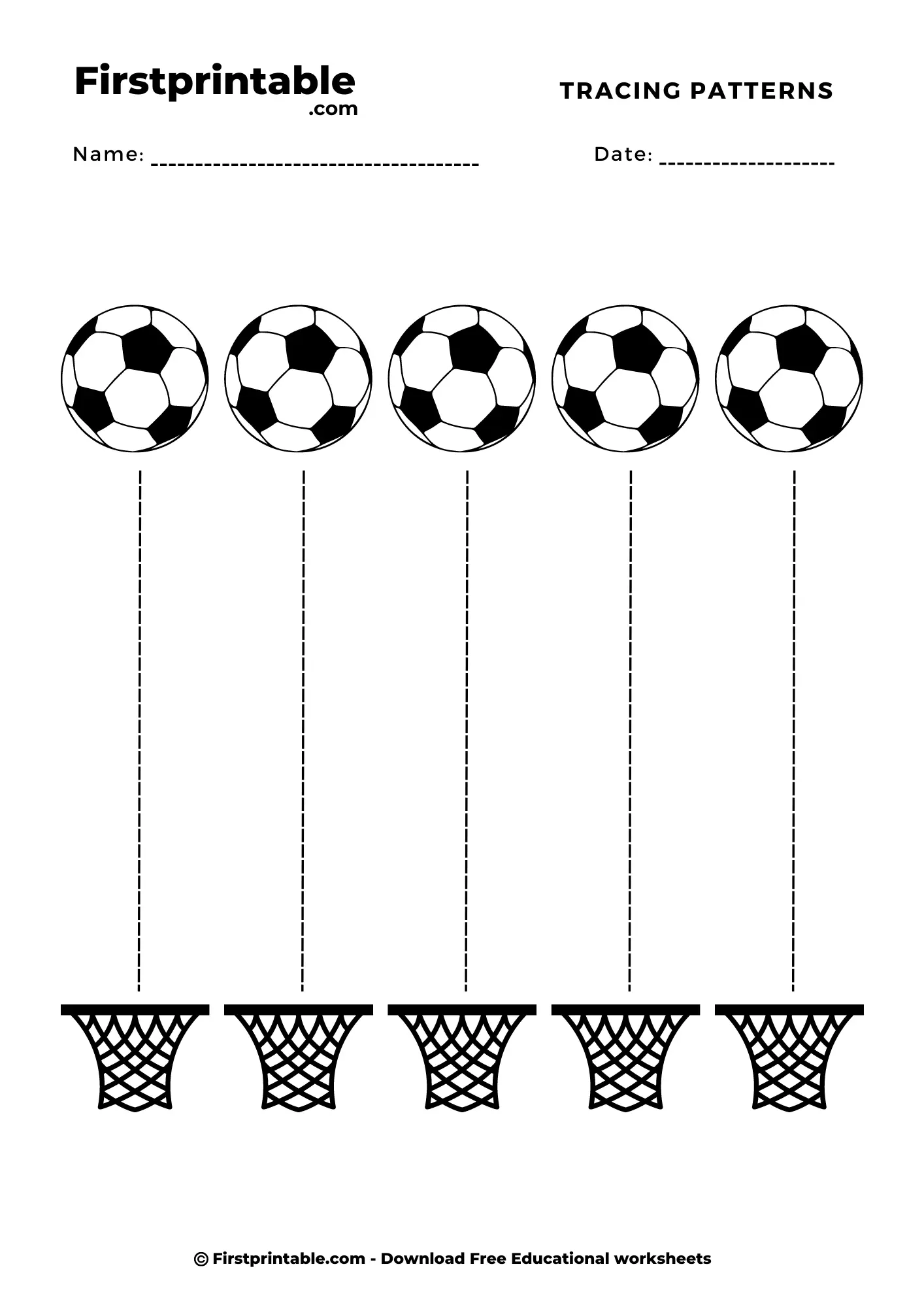 Straight Line Tracing Worksheets