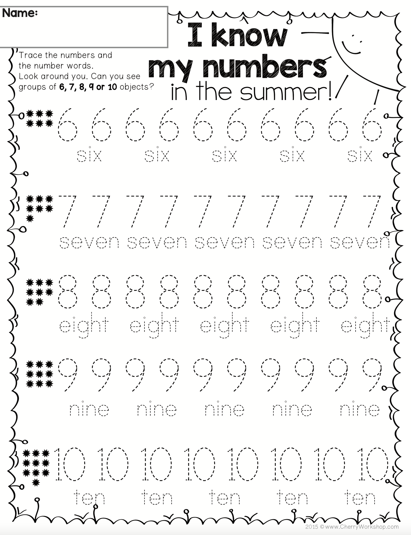 Summer Number Trace 1 10 Summer Number Trace 1 10