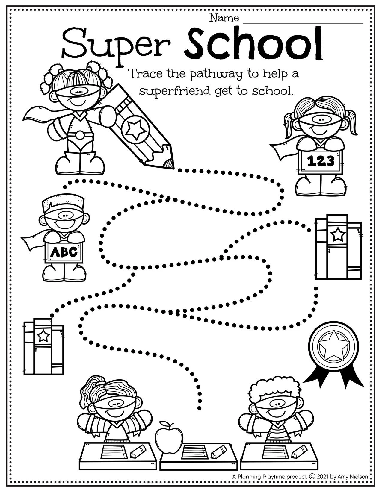 Super School Tracing Worksheets Superhero Preschool 