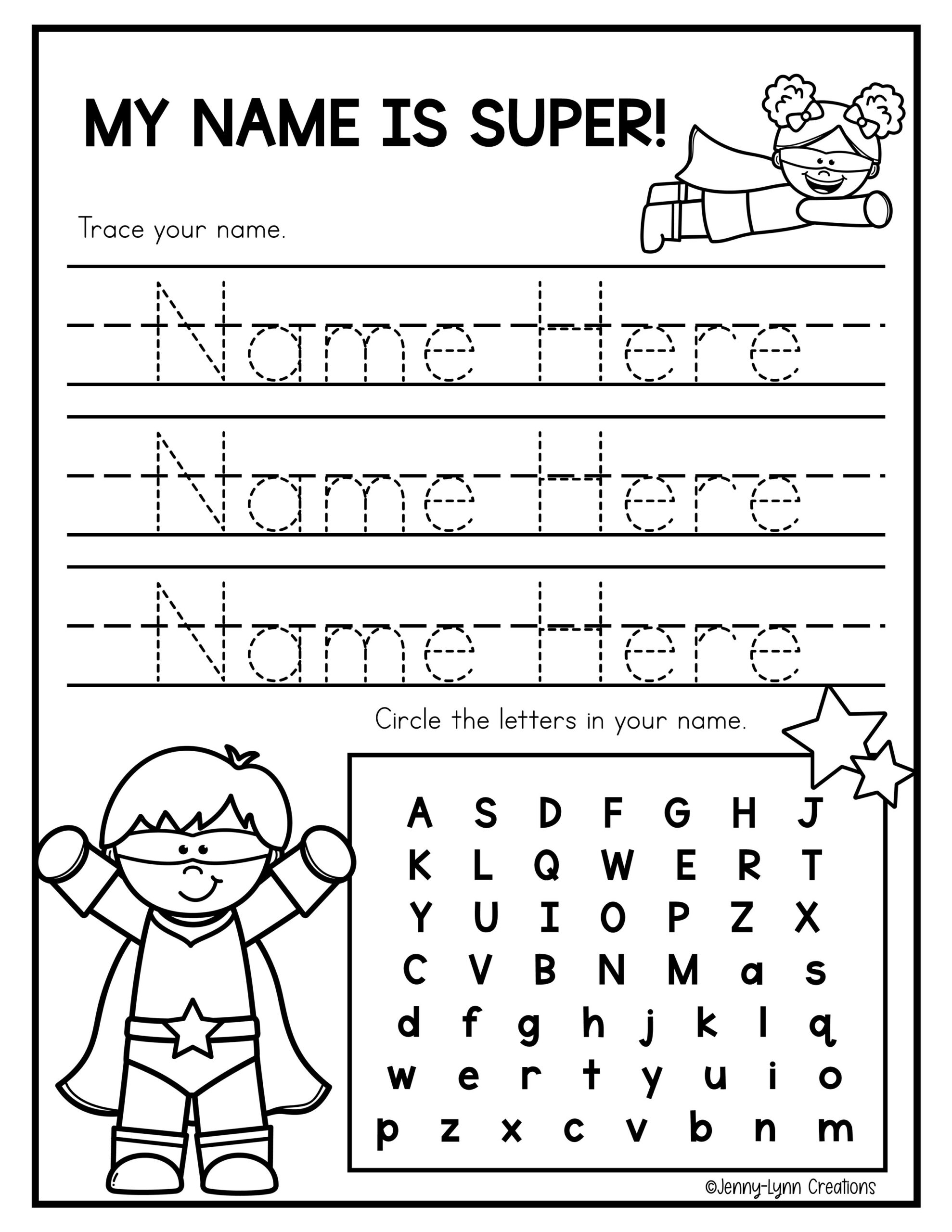 Superhero Editable Name Tracing Made By Teachers
