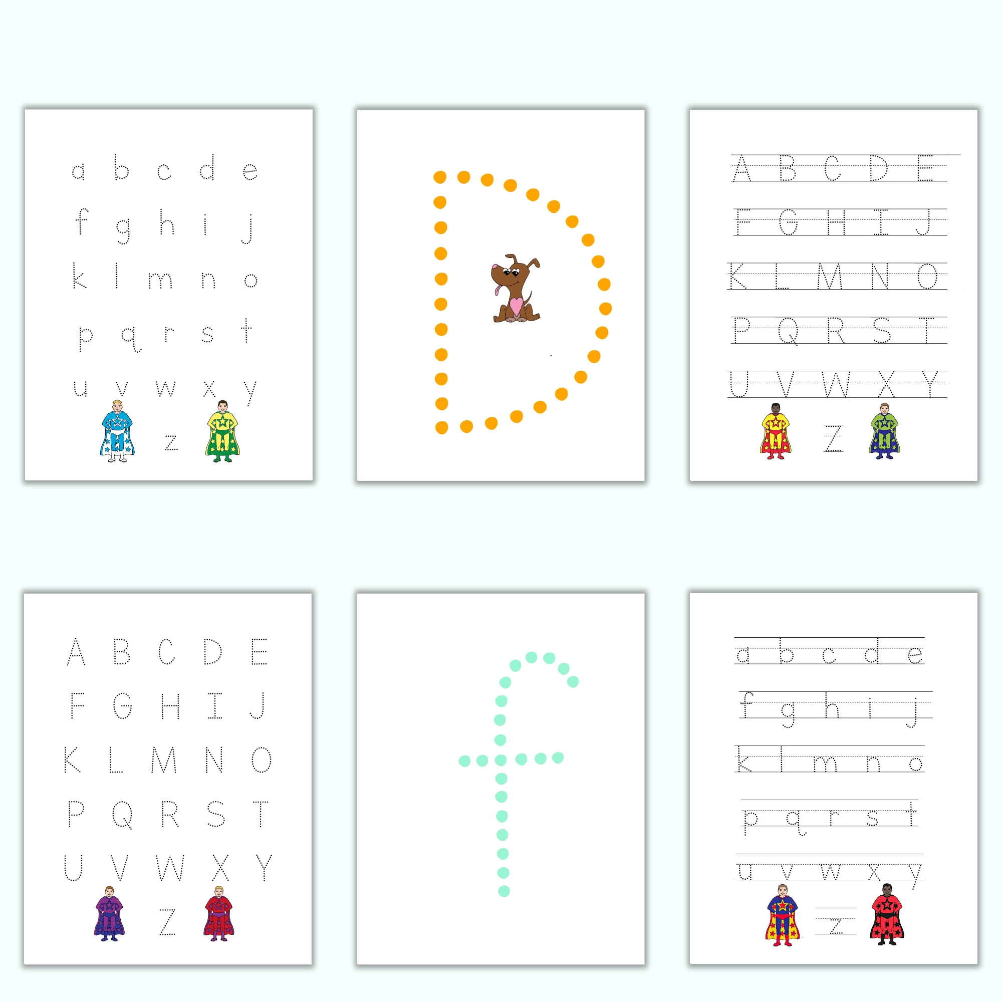 Superhero Tracing Worksheets
