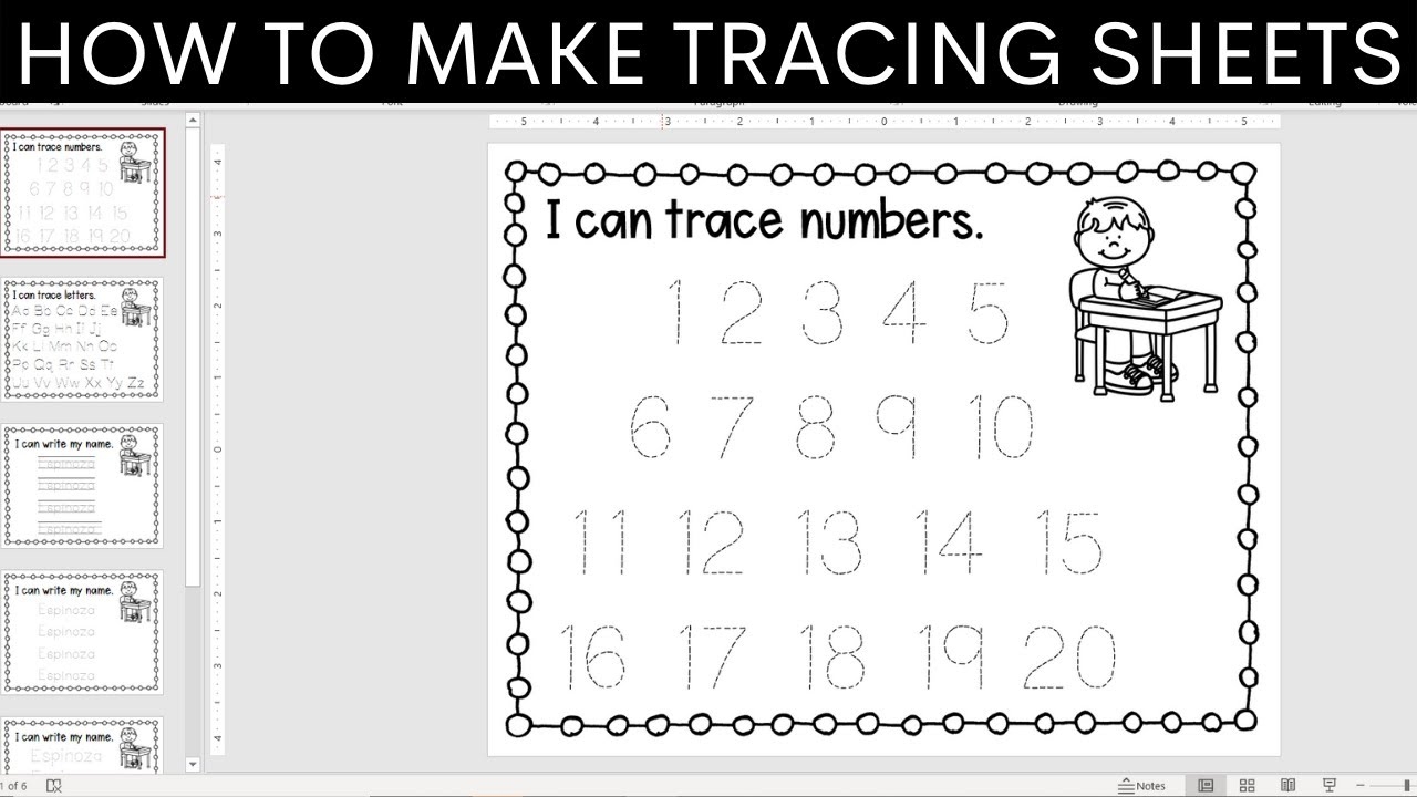 Teacher PowerPoint Tutorial How To Make Your Own Tracing Worksheets amp Download Free Tracing Fonts
