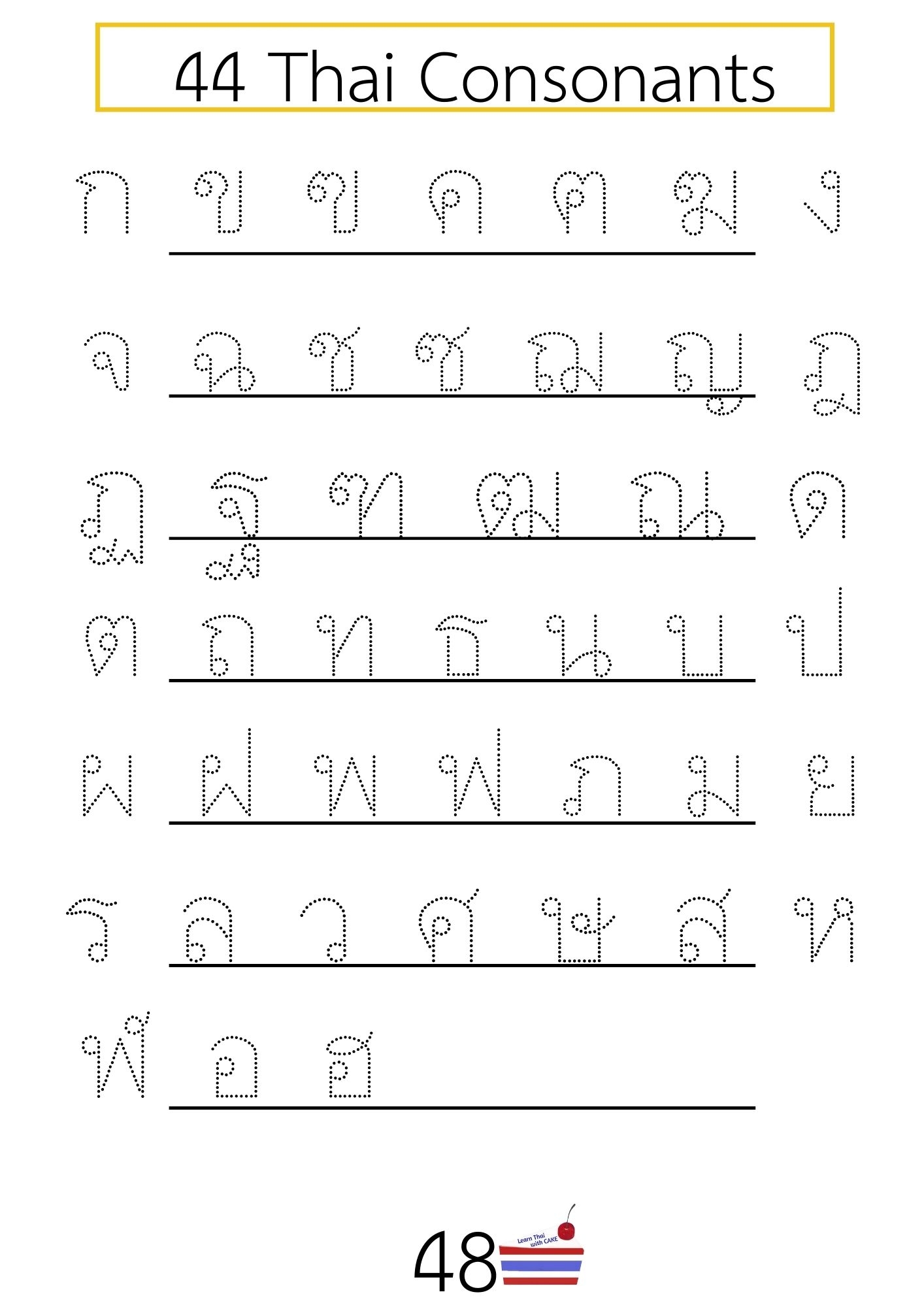 Thai Alphabet Tracing Workbook 1 Learn Thai With Cake Thai Alphabet Tracing Workbook 1 Learn Thai With Cake