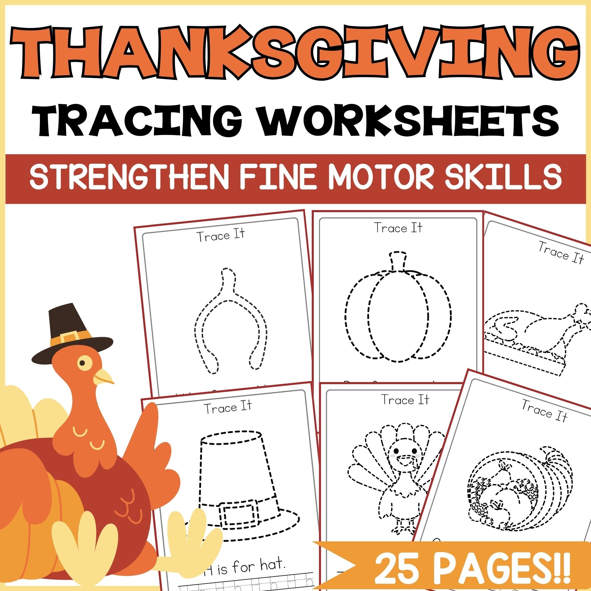 Thanksgiving Tracing Pages Homeschool Preschool Shop Thanksgiving Tracing Pages Homeschool Preschool Shop