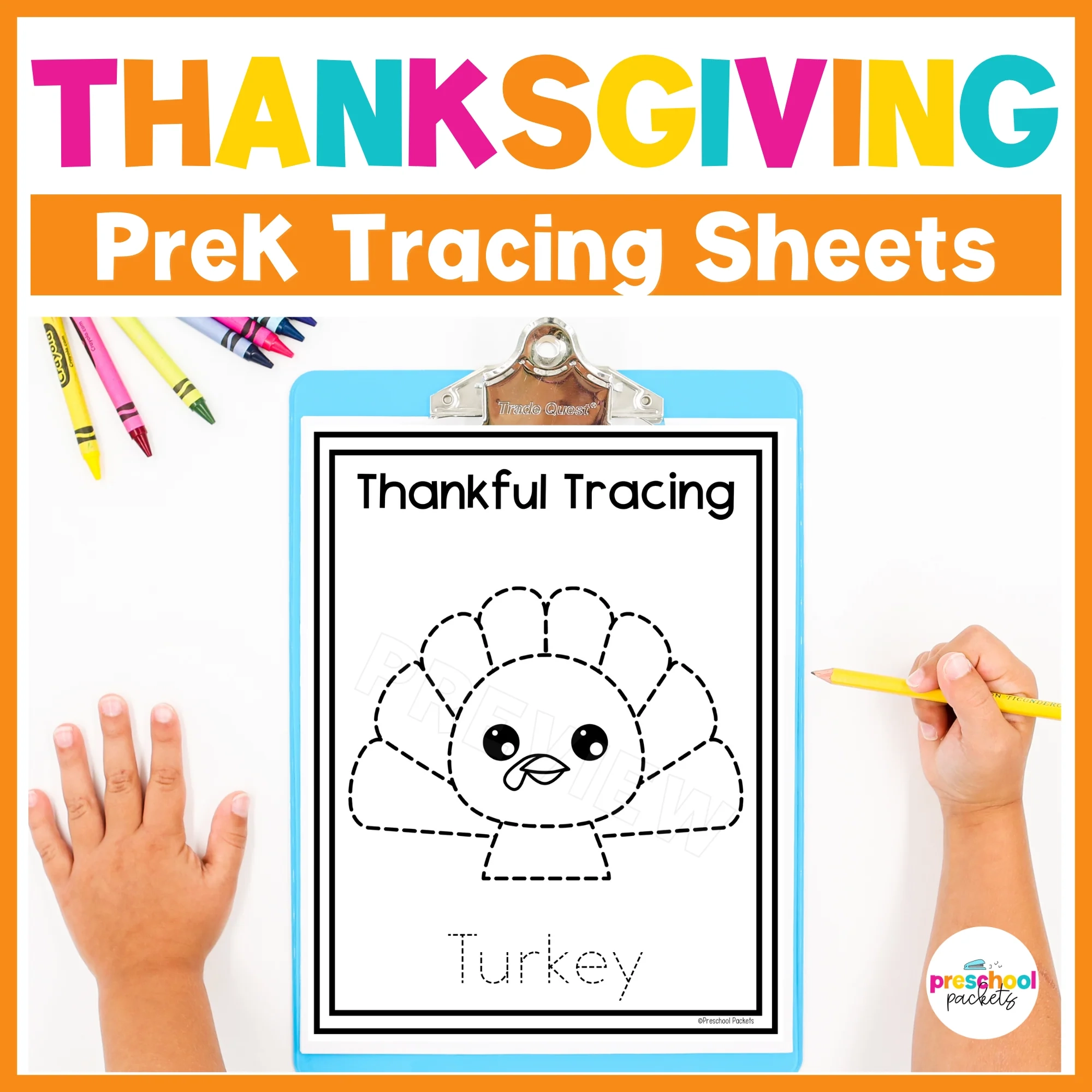Thanksgiving Tracing Worksheets For Preschool PreK And Thanksgiving Tracing Worksheets For Preschool PreK And