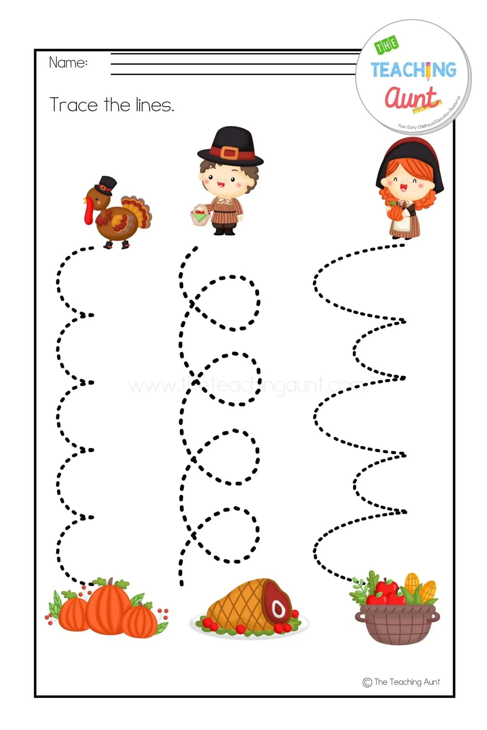 Thanksgiving Worksheets For Preschool The Teaching Aunt