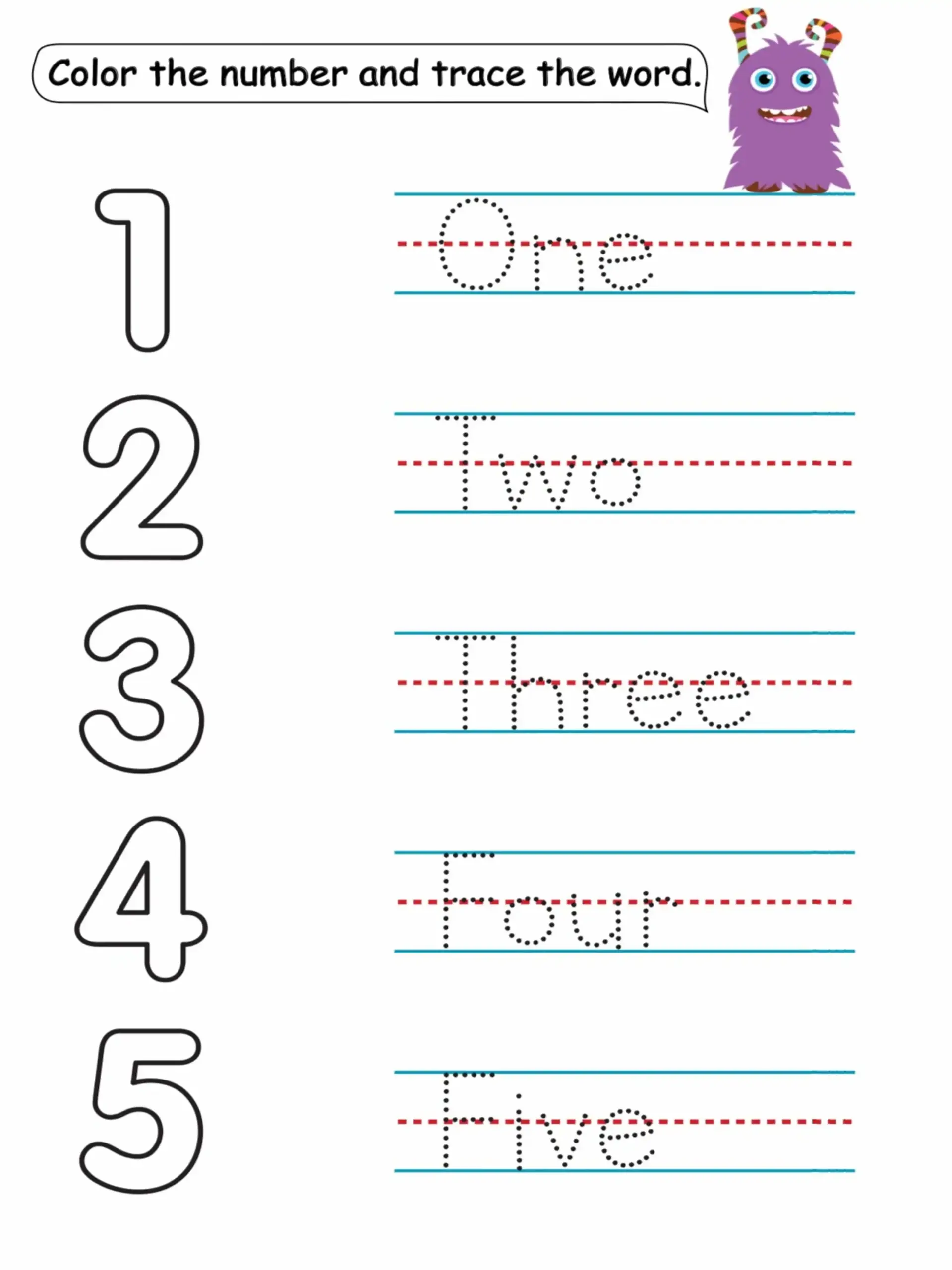 Number Word Tracing