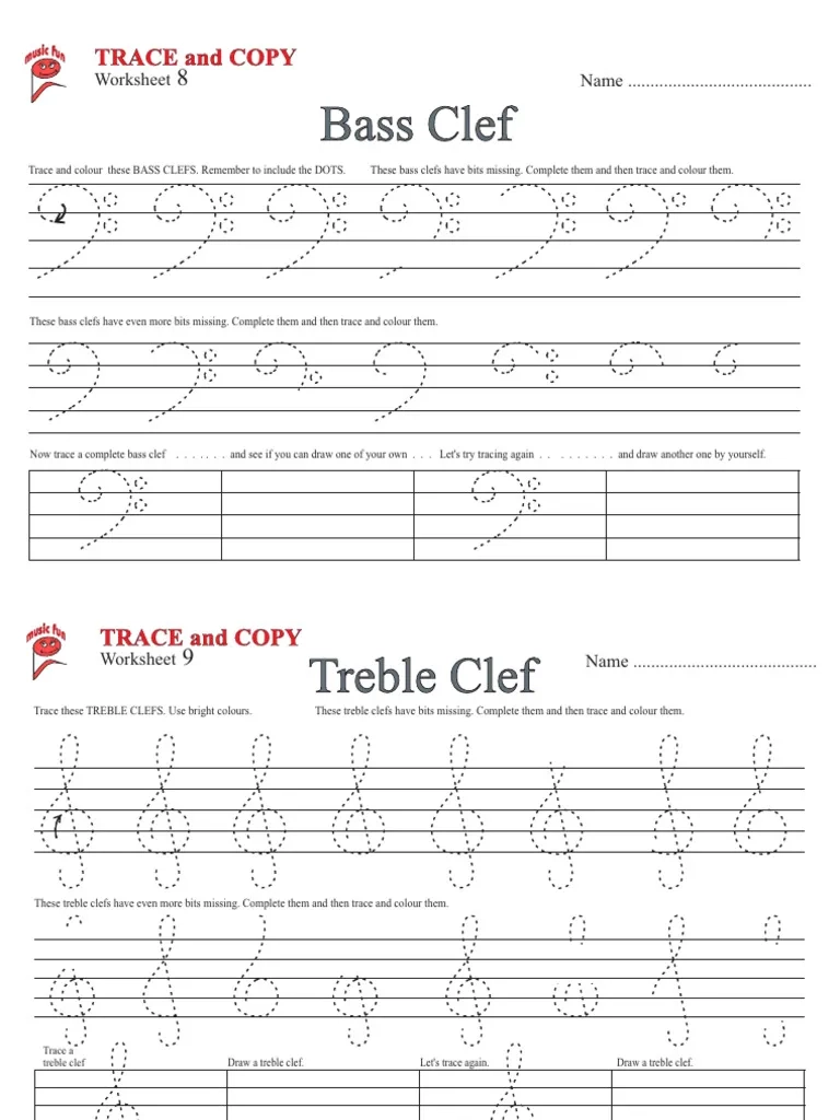 Trace And Copy Bass And Treble Clef PDF