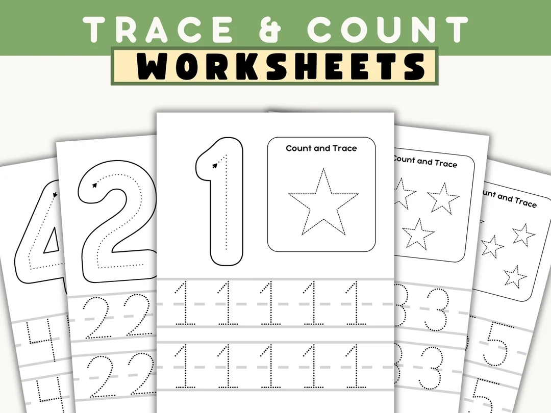 Number Tracing And Counting Worksheets