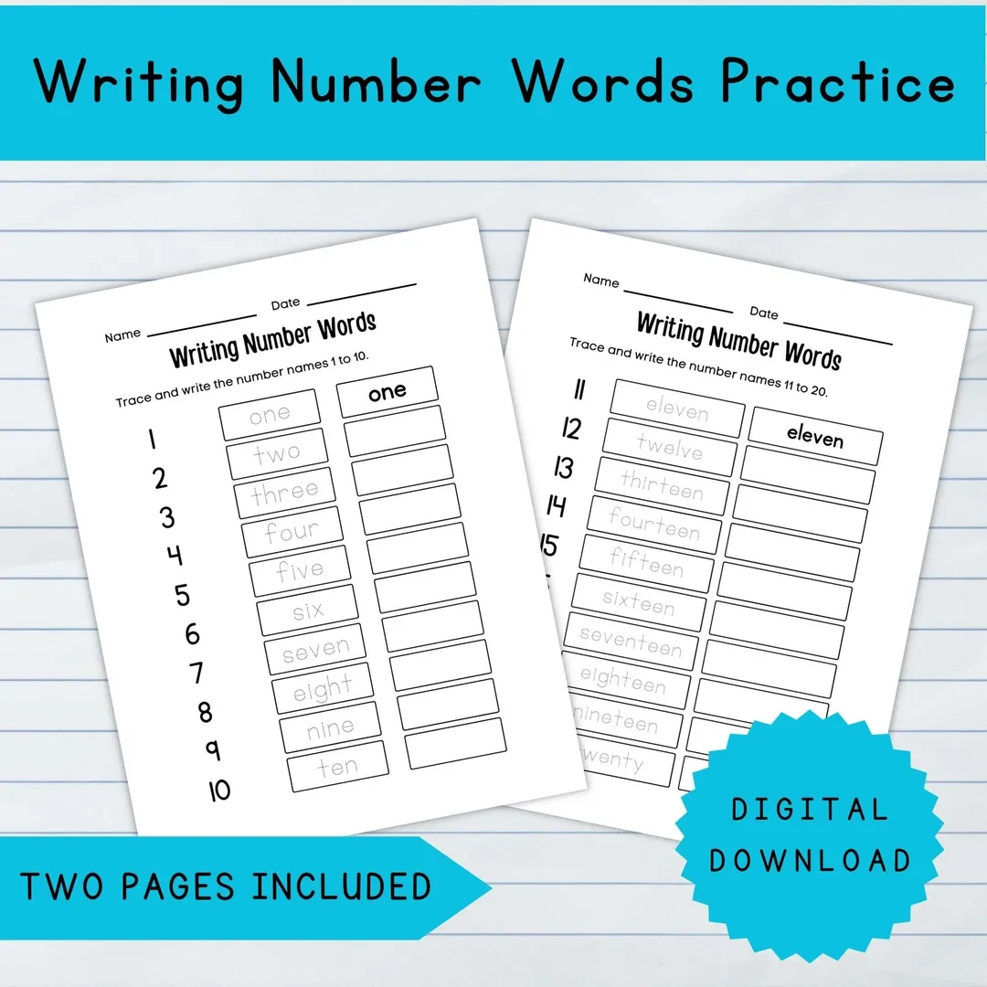 Tracing And Writing Number Words