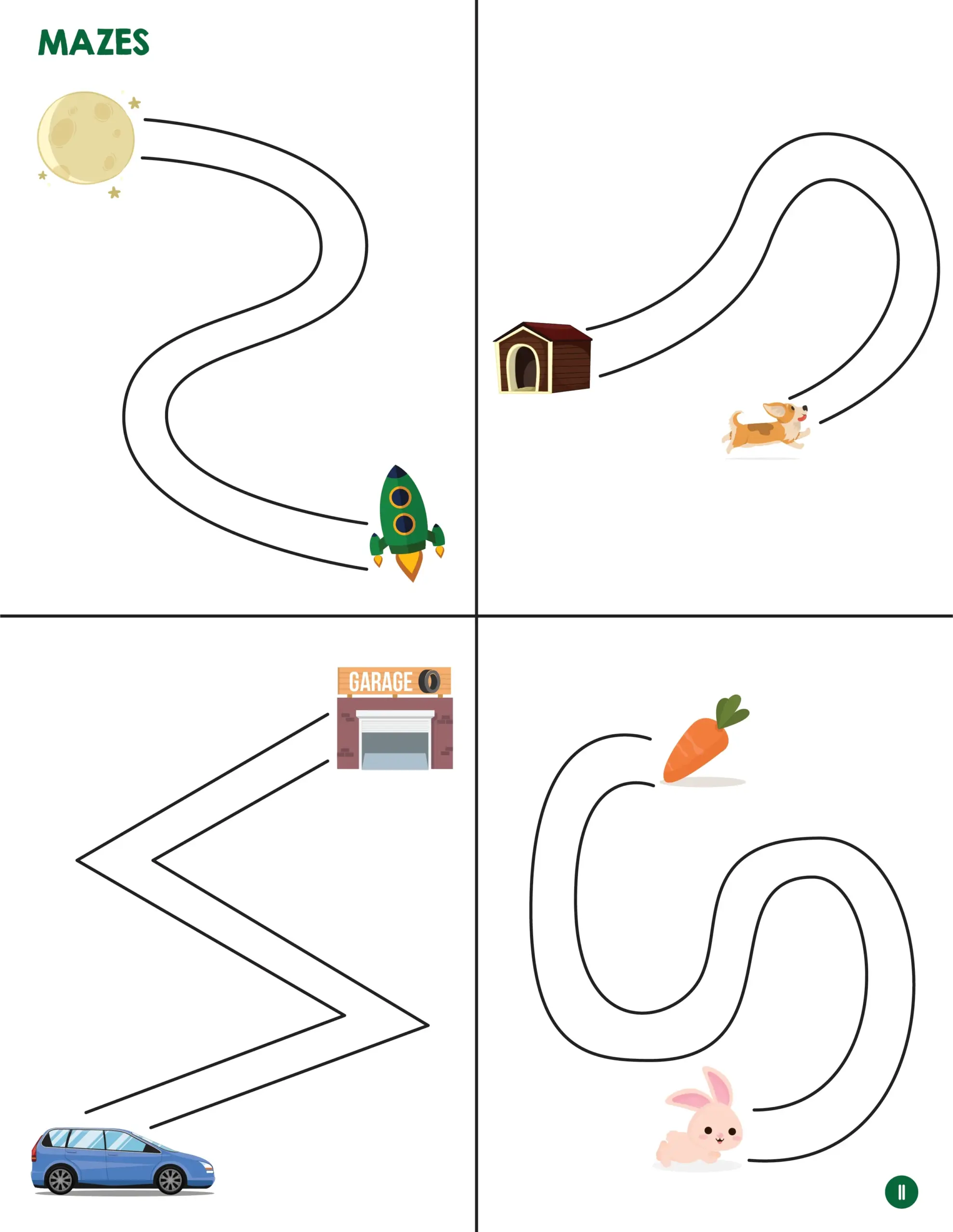 Trace Cut And Mazes Printable Activity Pages