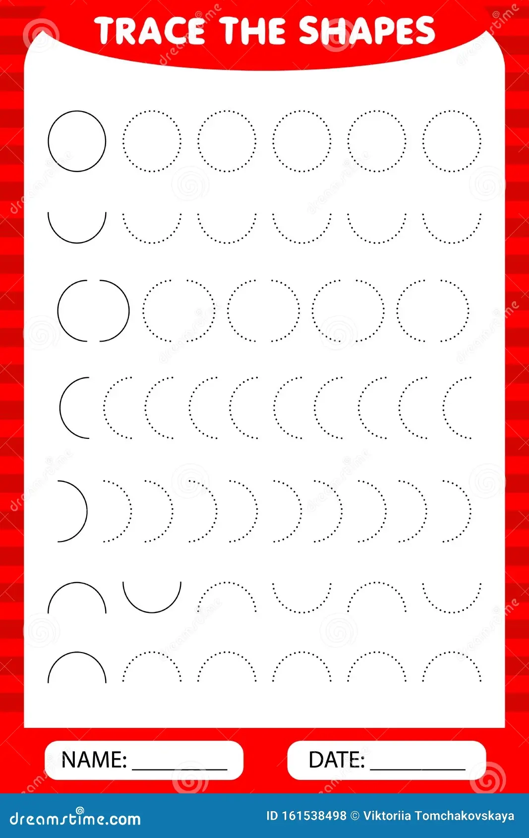 Trace De Geometrische Cirkels Puntvormen Rond De Contour Leren 