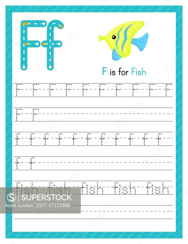 Trace Letter F Uppercase And Lowercase Alphabet Tracing Practice 