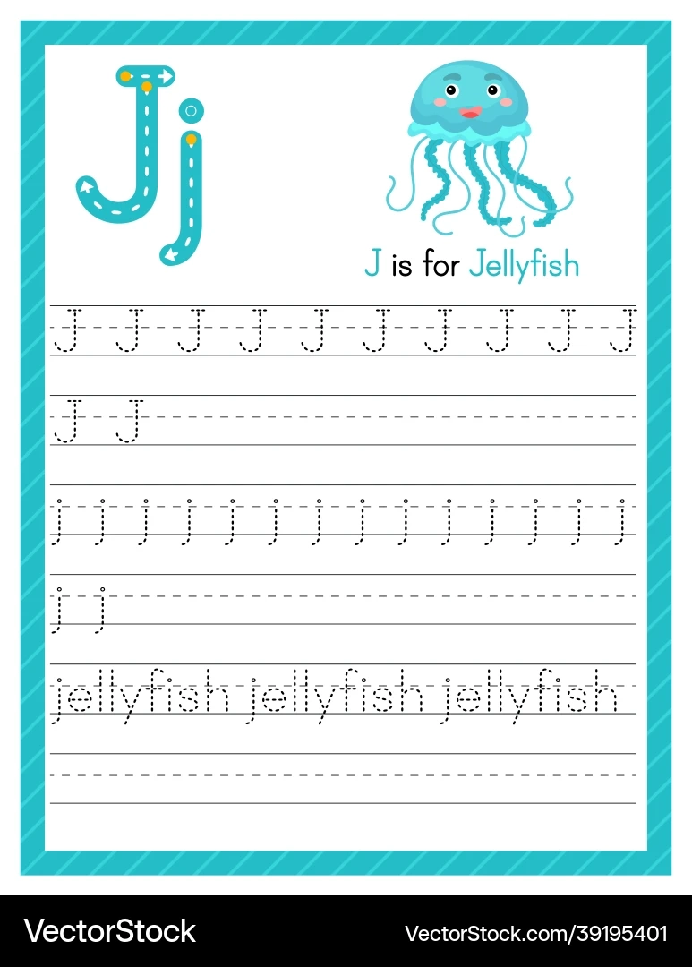 Capital Letter J Tracing Worksheets