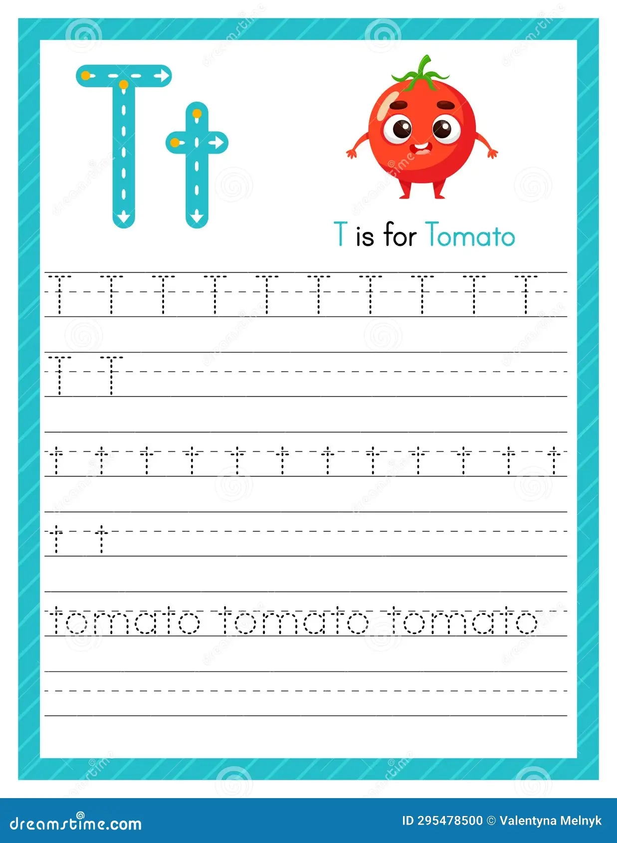 Trace Letter T Uppercase And Lowercase Alphabet Tracing Practice 