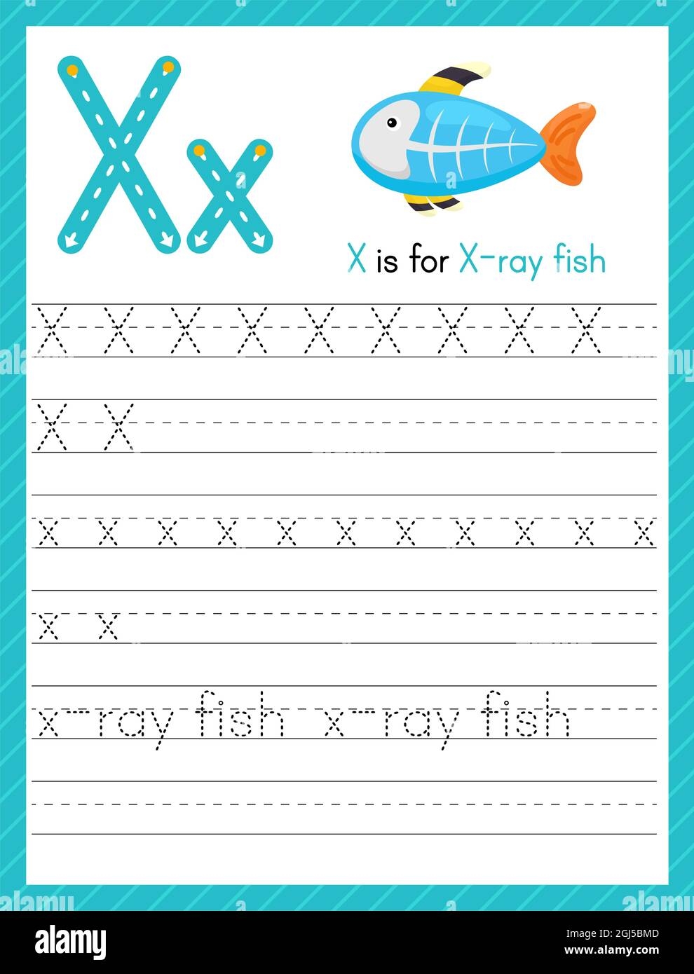 Trace Letter X Uppercase And Lowercase Alphabet Tracing Practice 