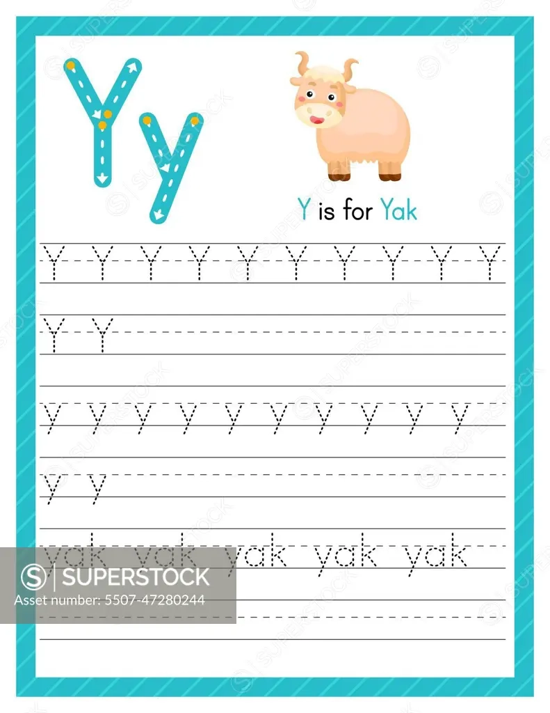 Trace Letter Y Uppercase And Lowercase Alphabet Tracing Practice 