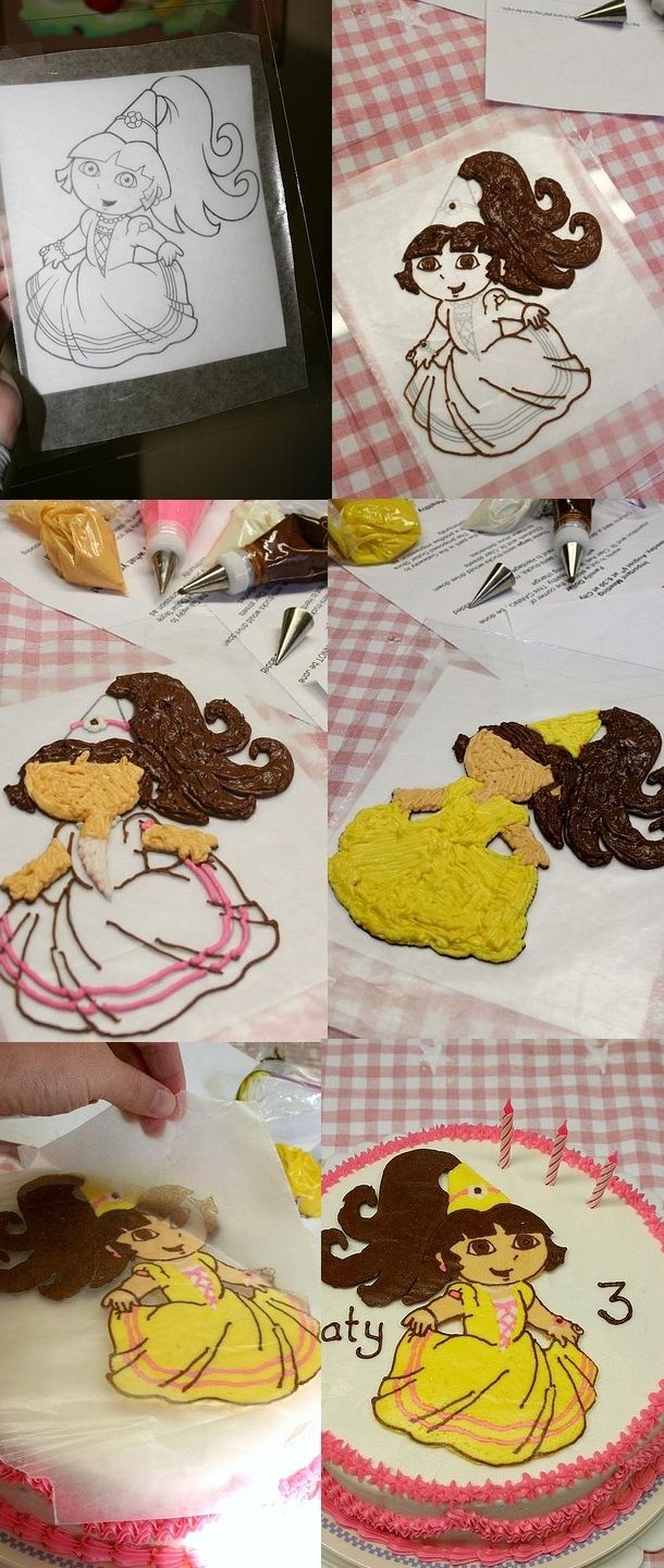 Trace On Wax Paper Freeze Icing Place On Came
