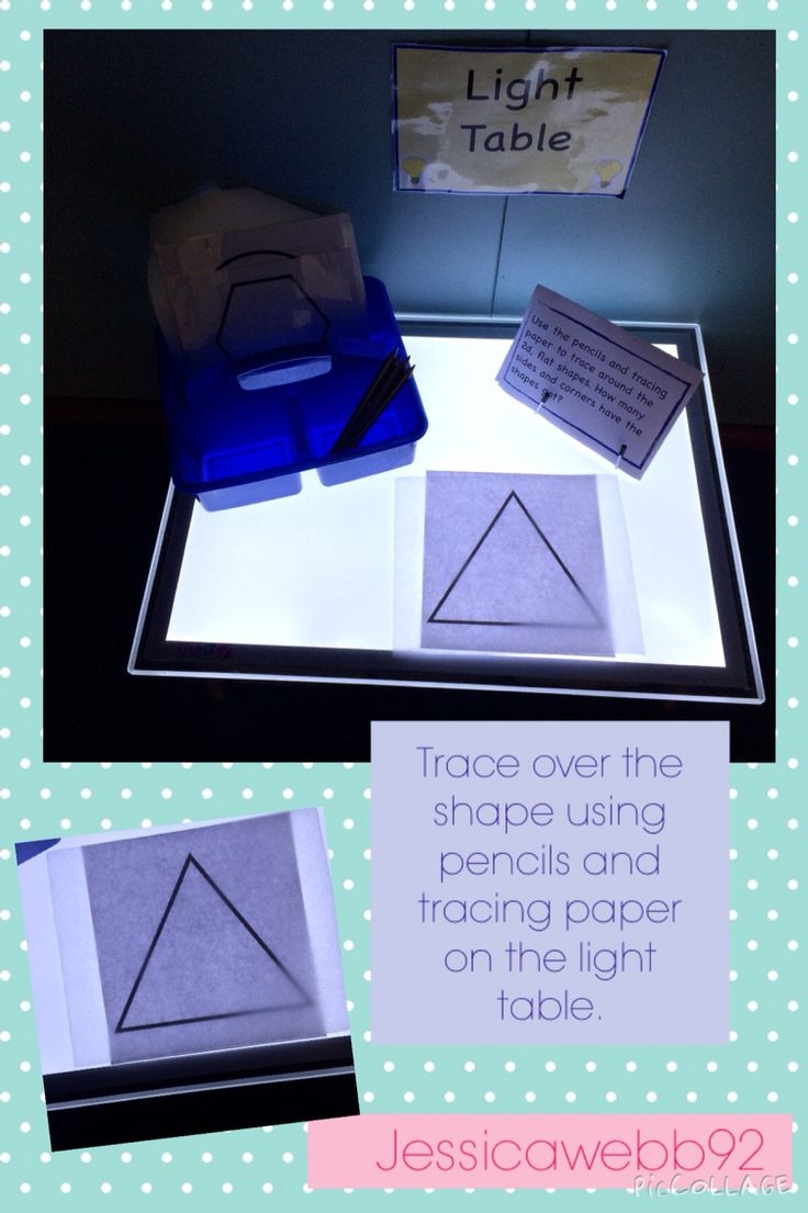 Trace Over The Shape Using Pencils And Tracing Paper On The Light 
