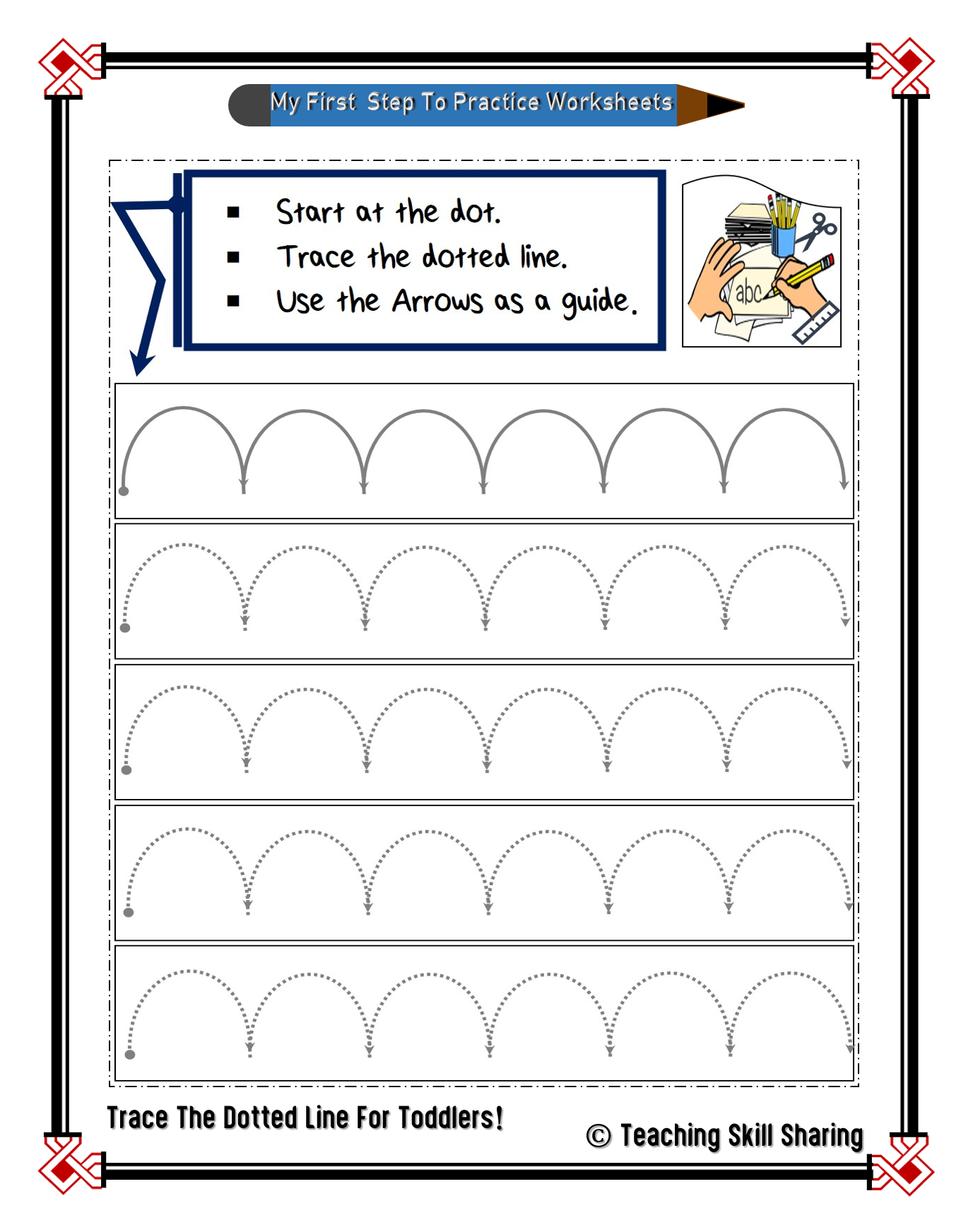Trace The Dotted Line Made By Teachers