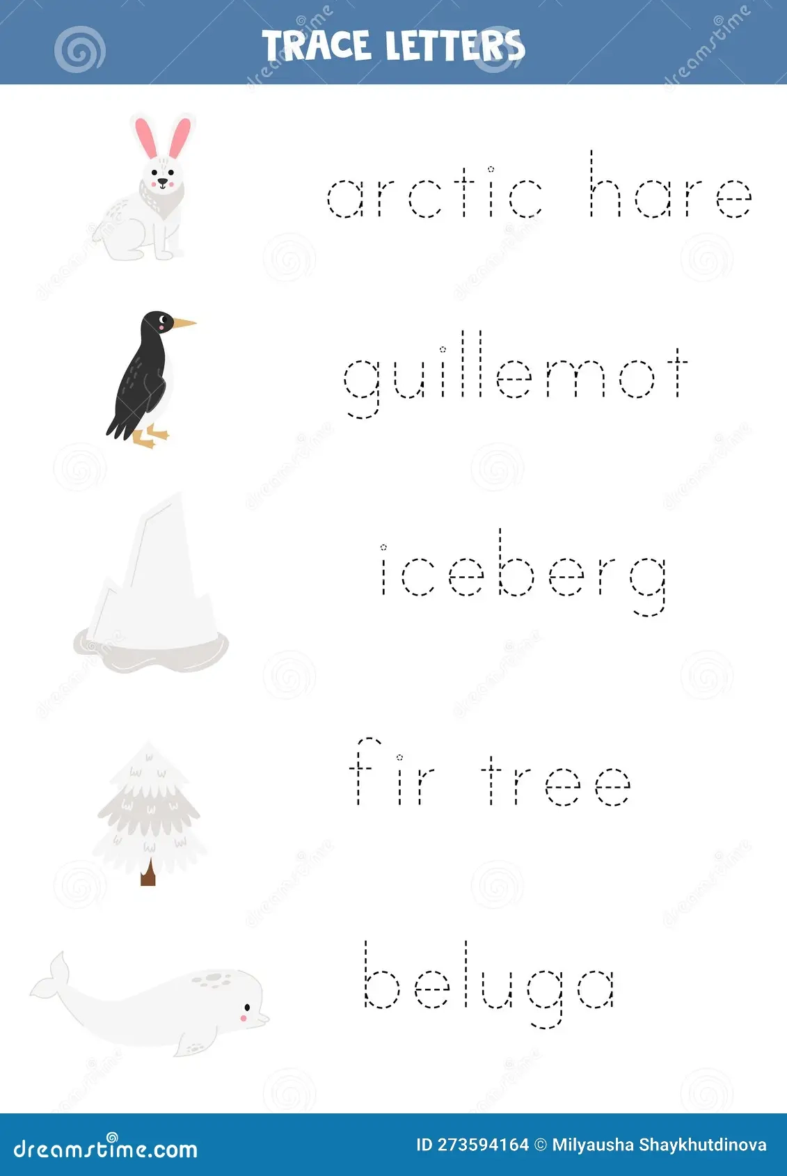Arctic Animals Tracing Worksheets