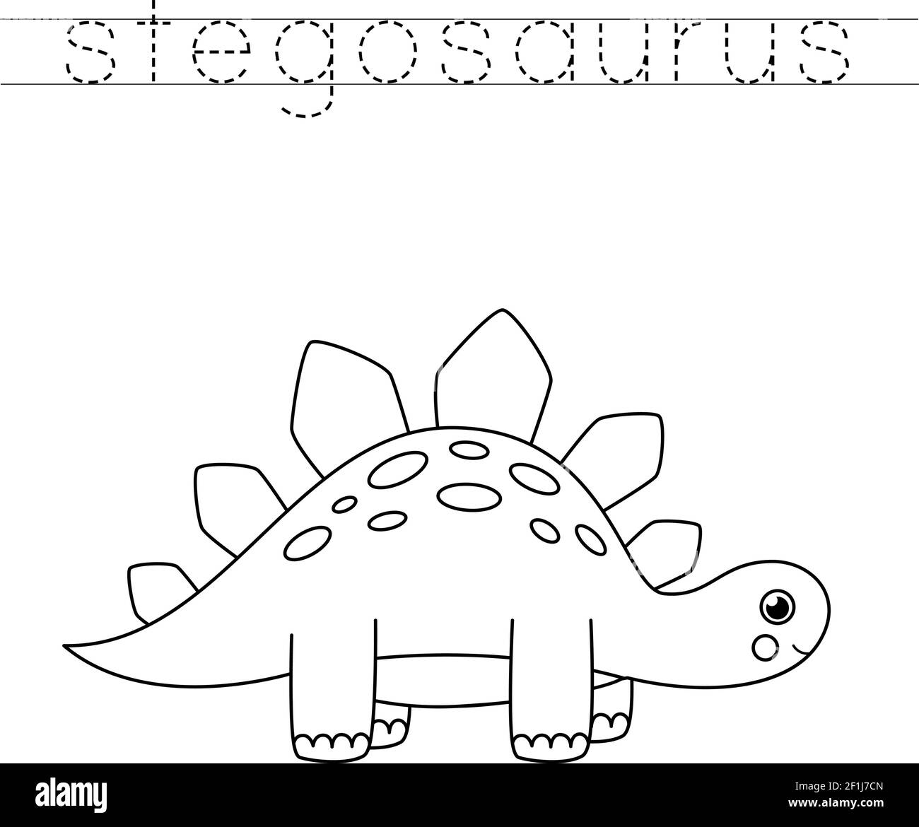 Trace The Names Of Dinosaurs Color Cute Stegosaurus Handwriting 