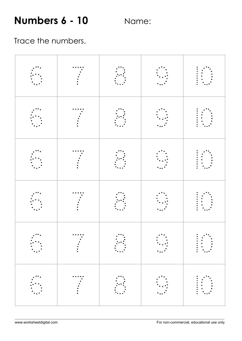 Tracing Numbers 0 10 Worksheet