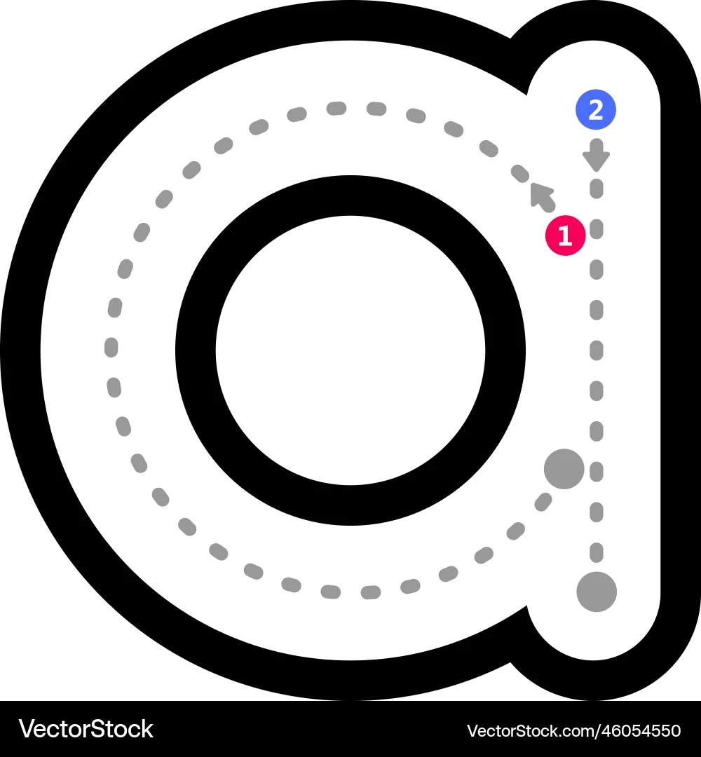 Tracing Alphabet Letter A Lowercase Prewriting Royalty Free 