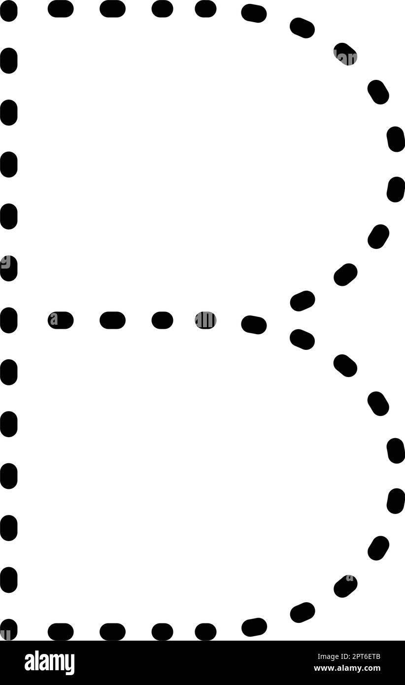 Tracing Alphabet Letter B Prewriting Dotted Line Element For 