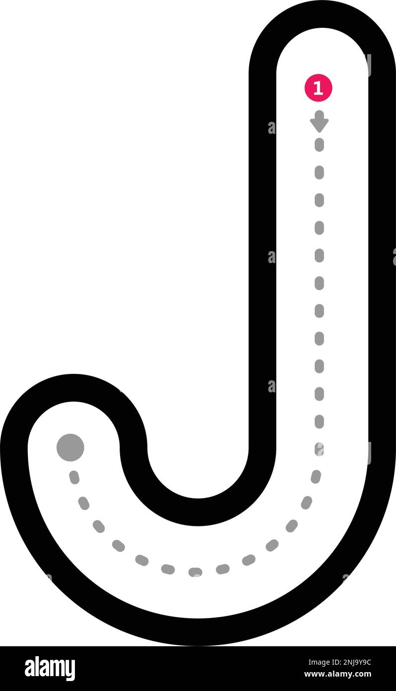 Tracing Alphabet Letter J Lowercase Prewriting Dotted Line Element 