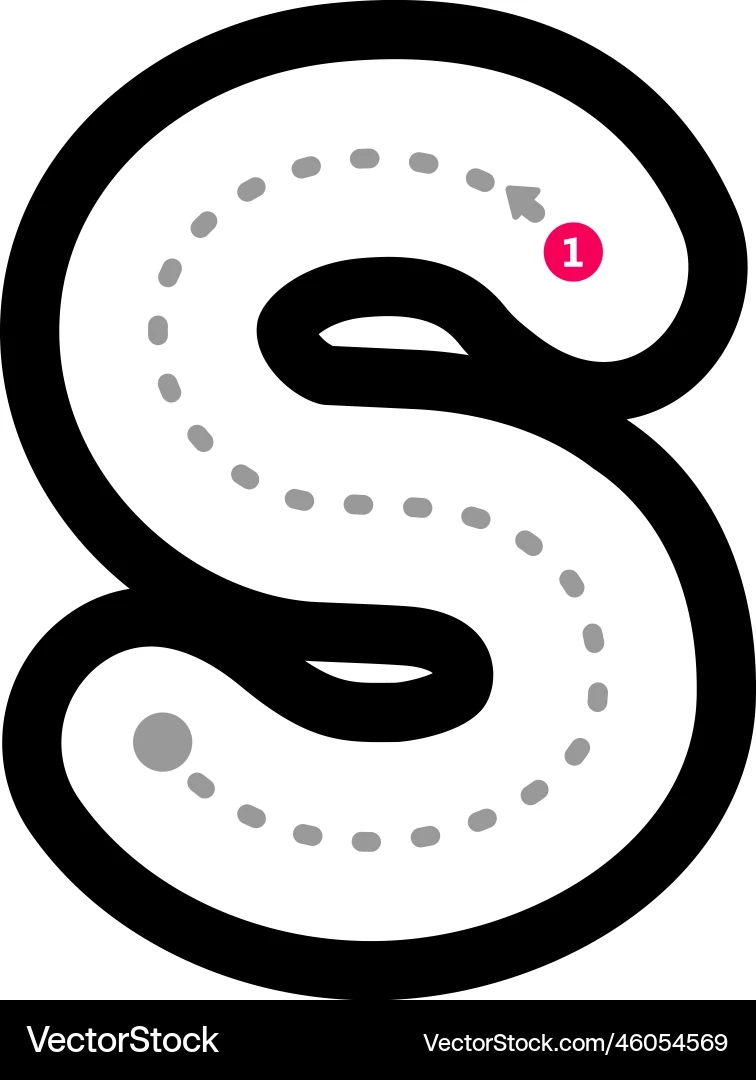 Tracing Alphabet Letter S Lowercase Prewriting Royalty Free 