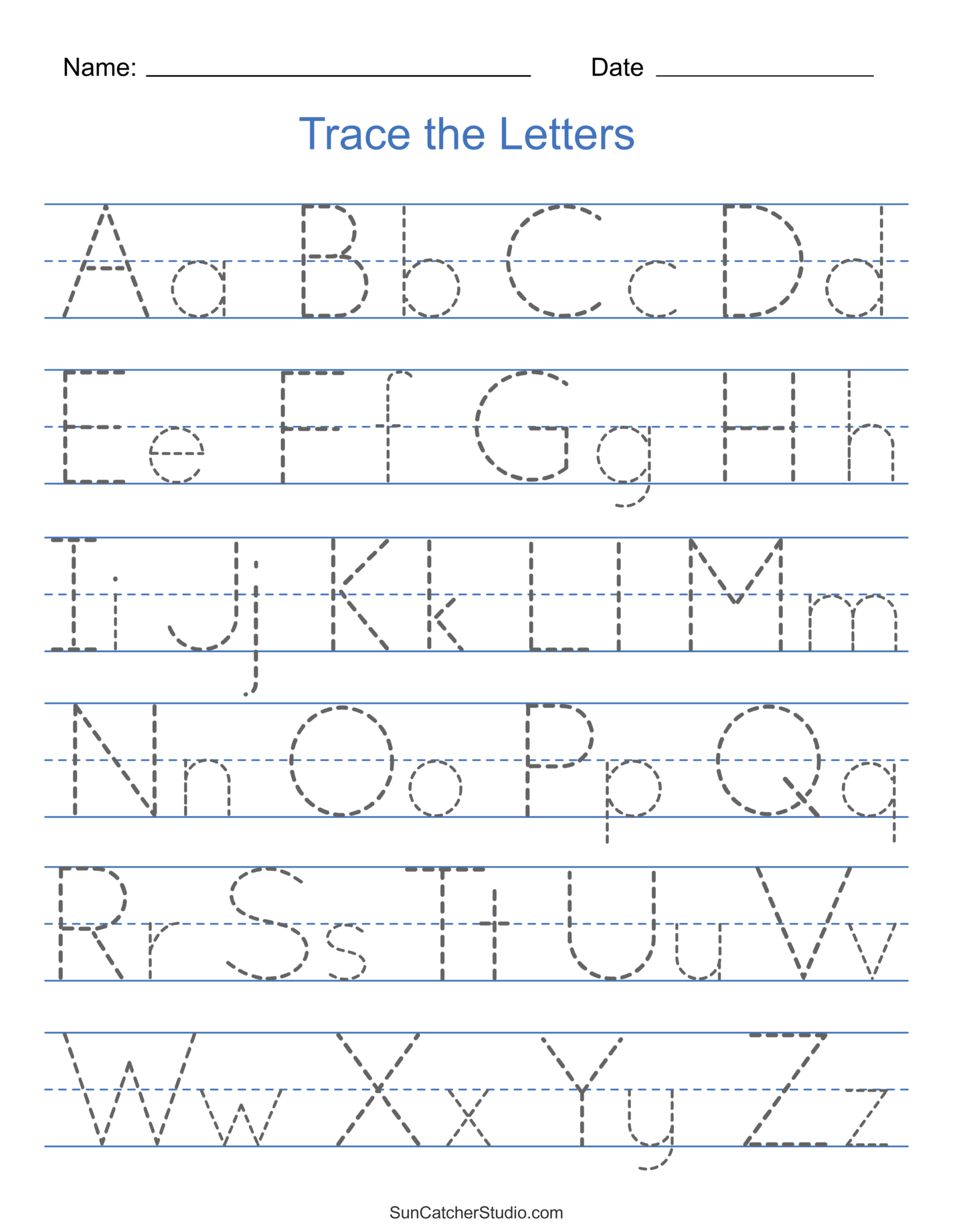 Free Printable Tracing Letters For Kindergarten