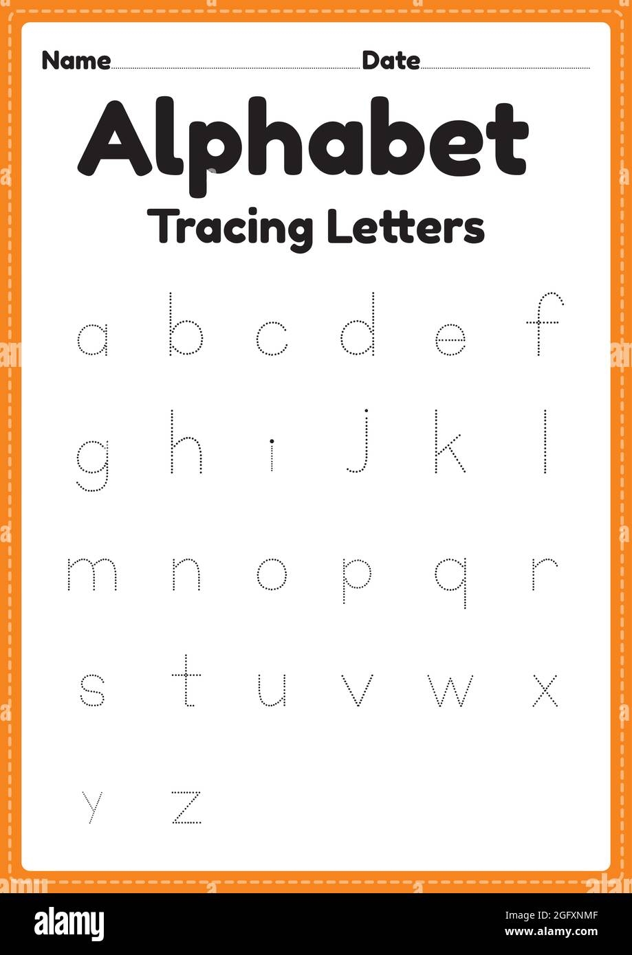 Tracing Alphabet Letters Worksheet For Kindergarten And Preschool Tracing Alphabet Letters Worksheet For Kindergarten And Preschool
