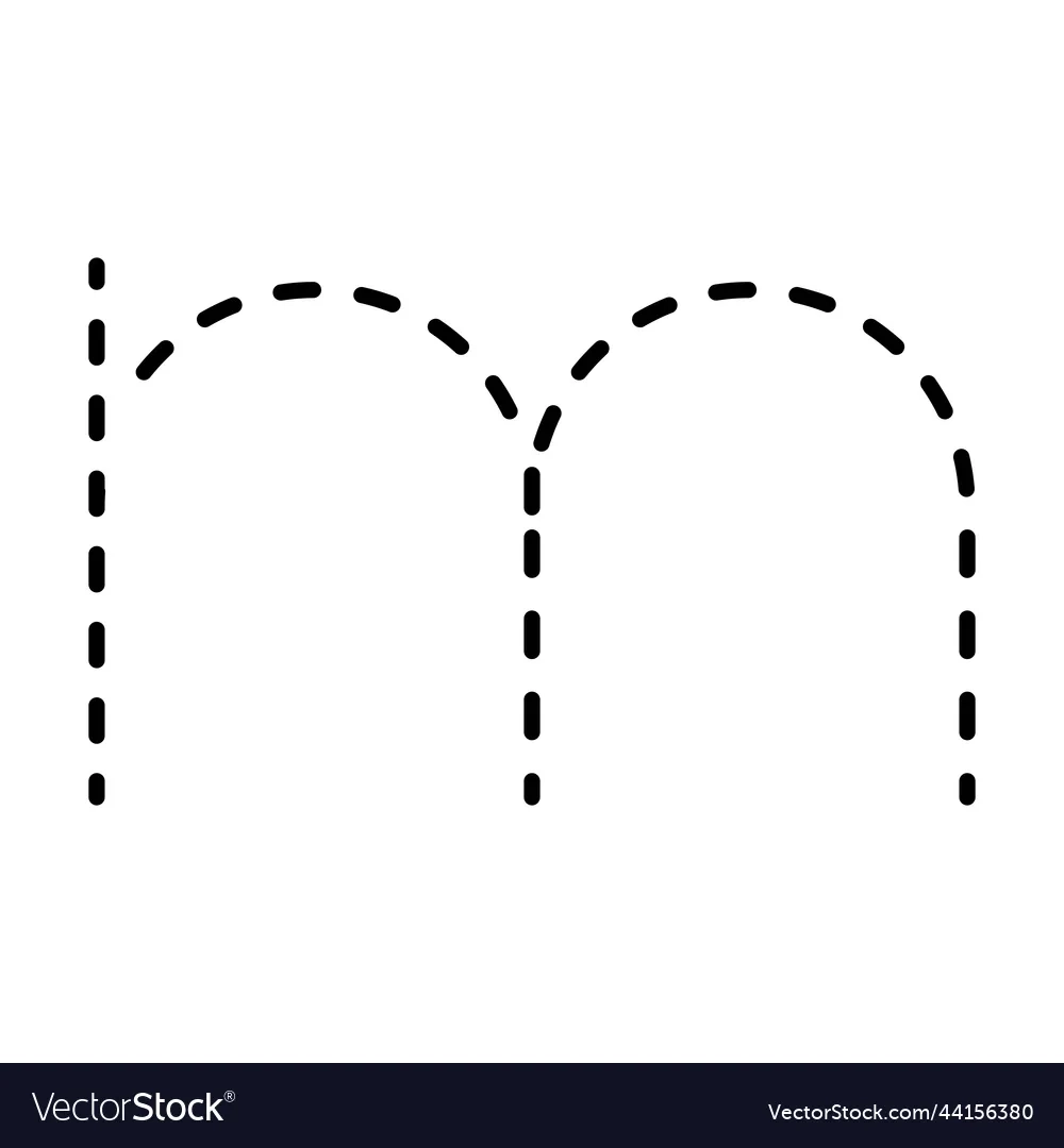 Tracing Alphabet Lowercase Small Letter M Royalty Free Vector 