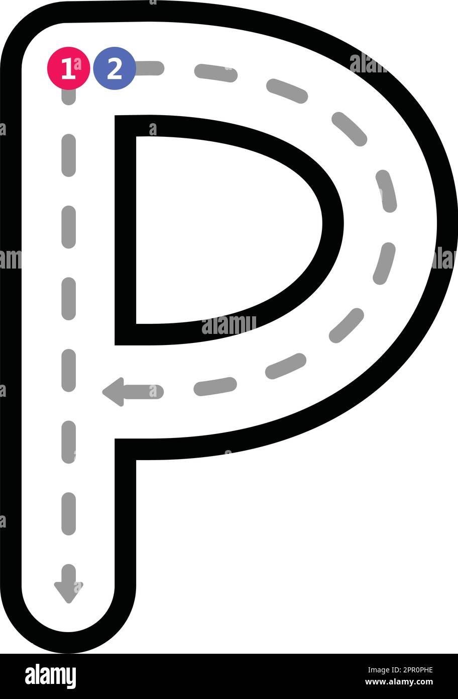 Tracing Alphabet Uppercase Capital Letter P Prewriting Dotted Line Tracing Alphabet Uppercase Capital Letter P Prewriting Dotted Line