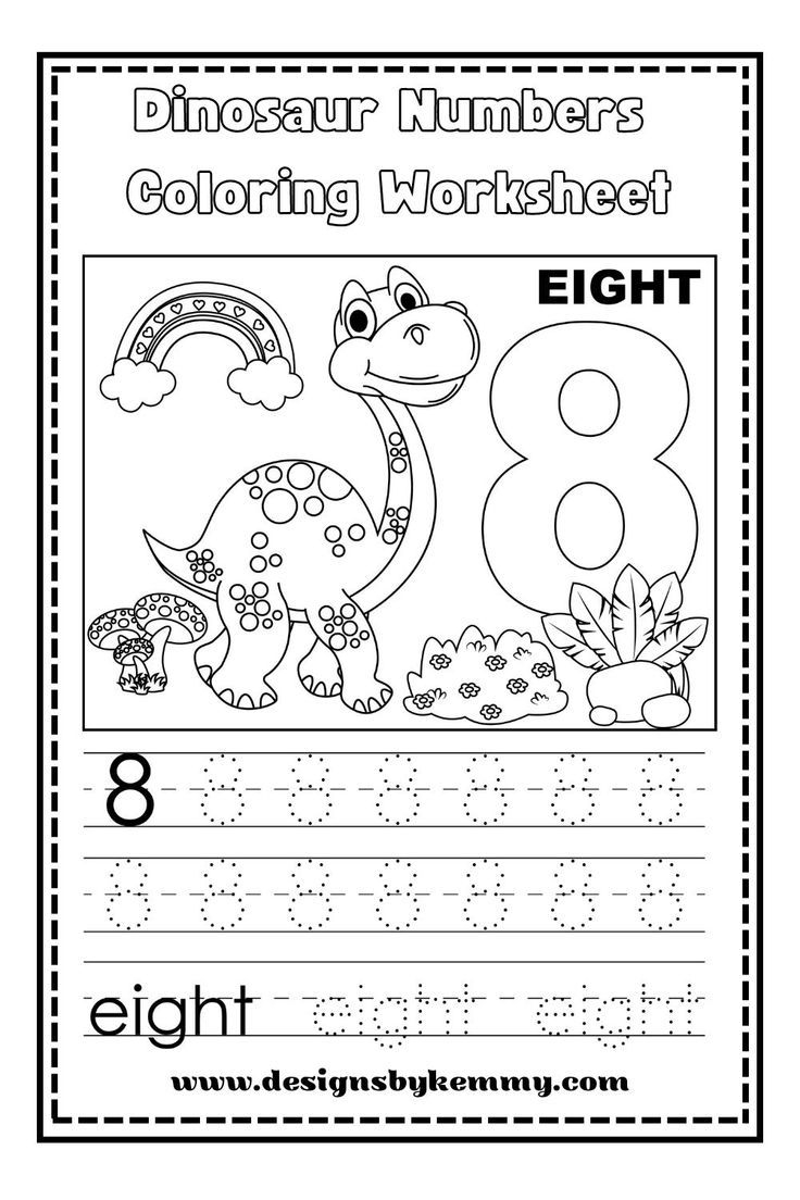 Tracing And Writing Number Words1 10 Dinosaur Numbers Coloring 