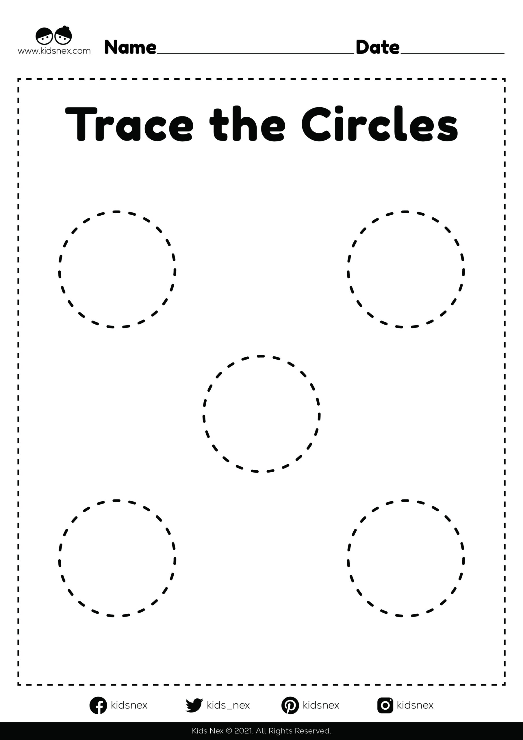 Tracing Circles Worksheet KidsNex Tracing Circles Worksheet KidsNex
