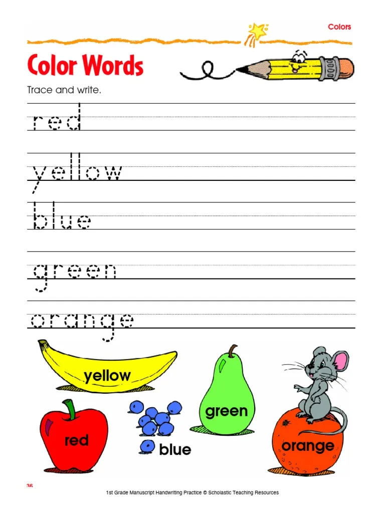 Tracing Colours PDF