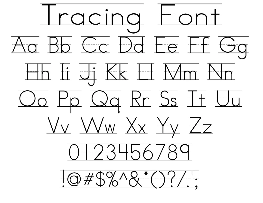 Alphabet Letter Tracing Font