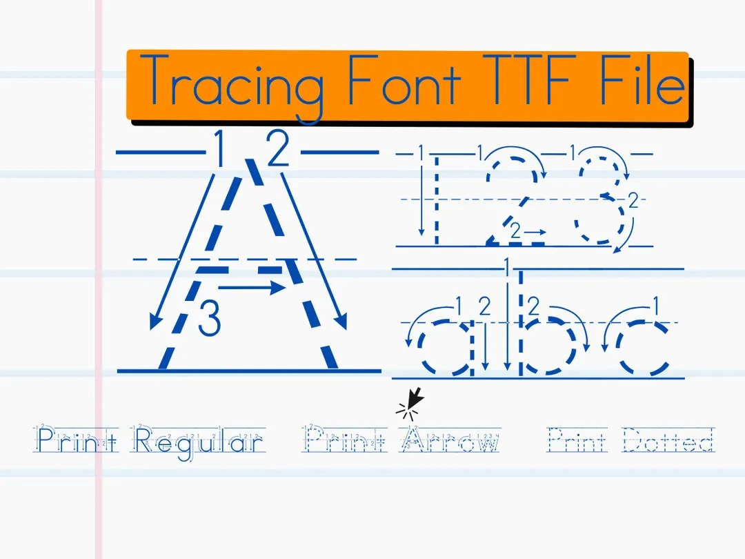 Tracing Font With Arrows Free Download Tracing Font With Arrows Free Download