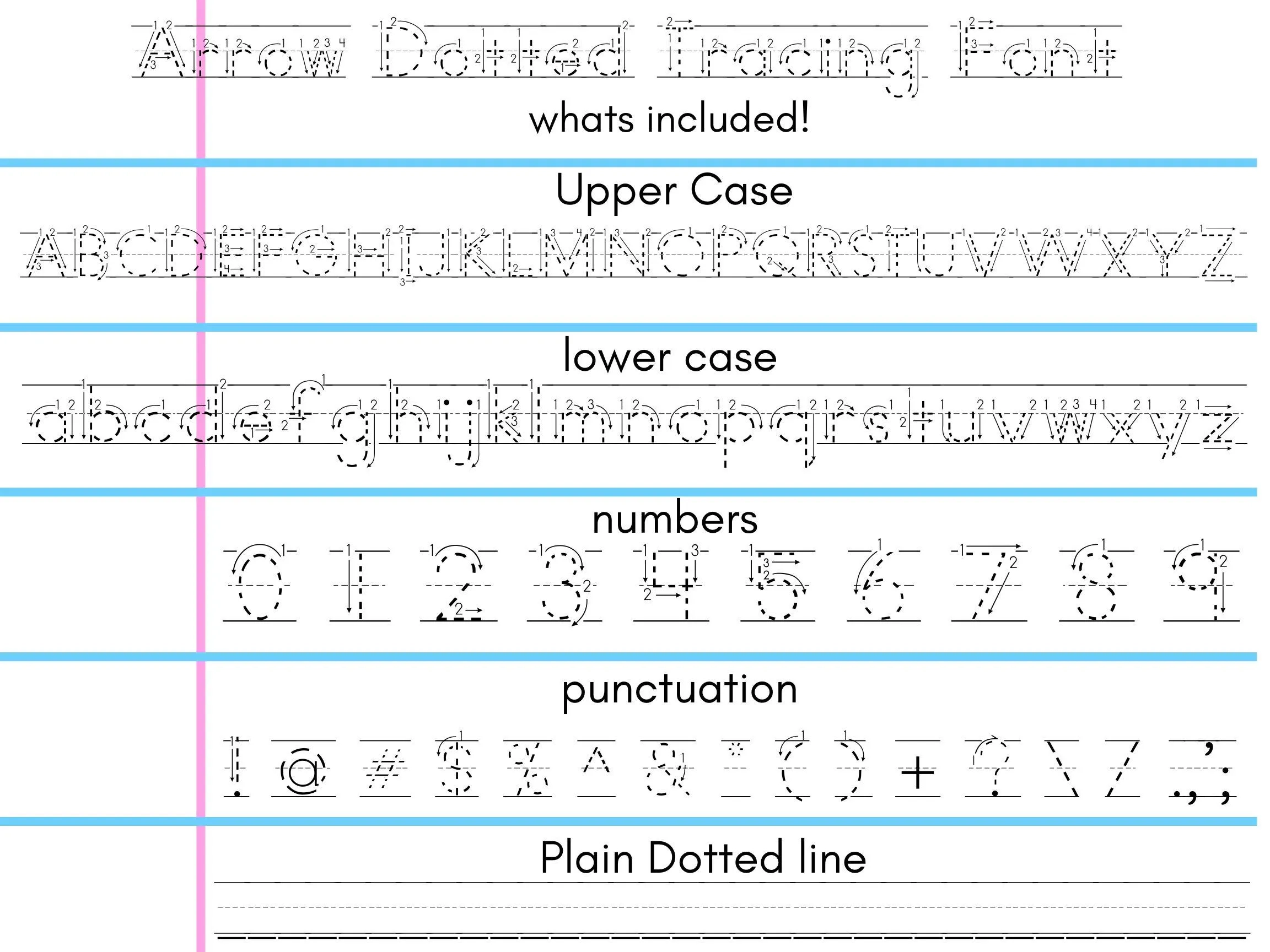 Tracing Font Teacher Font Student Fonts Handwriting Fonts 