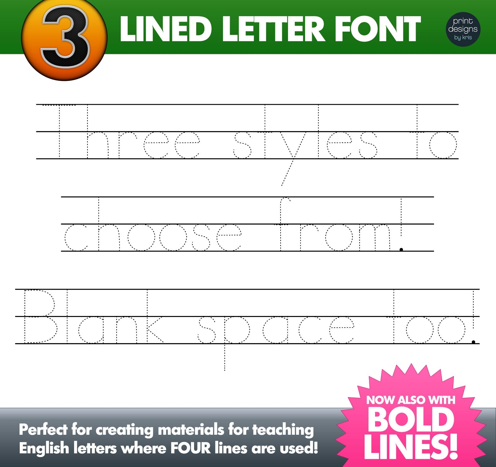 Tracing Font Three Lined Alphabet Letter Tracing Font Teaching 