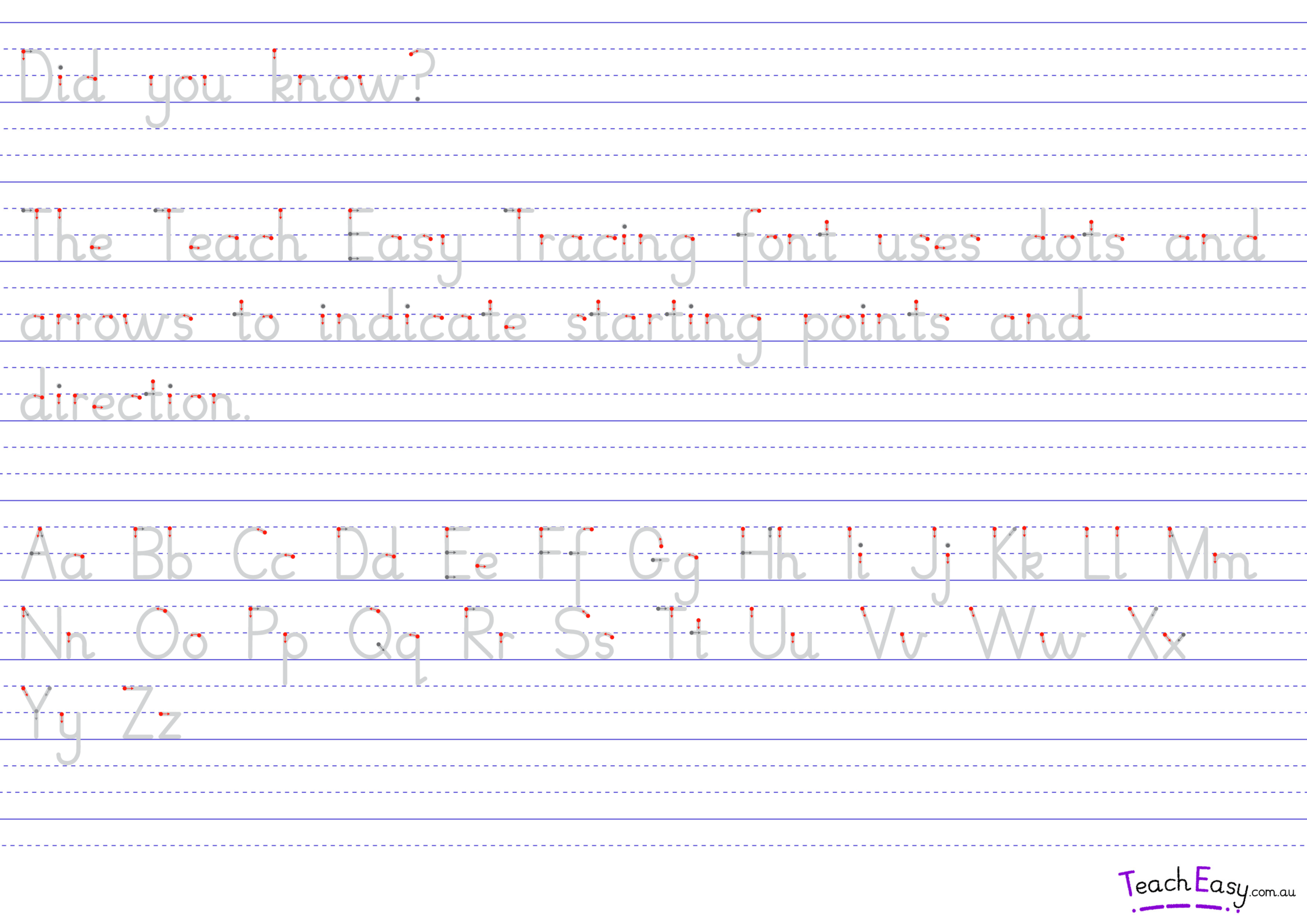 Tracing Font With Arrows Worksheet Creator Explained Teach Easy