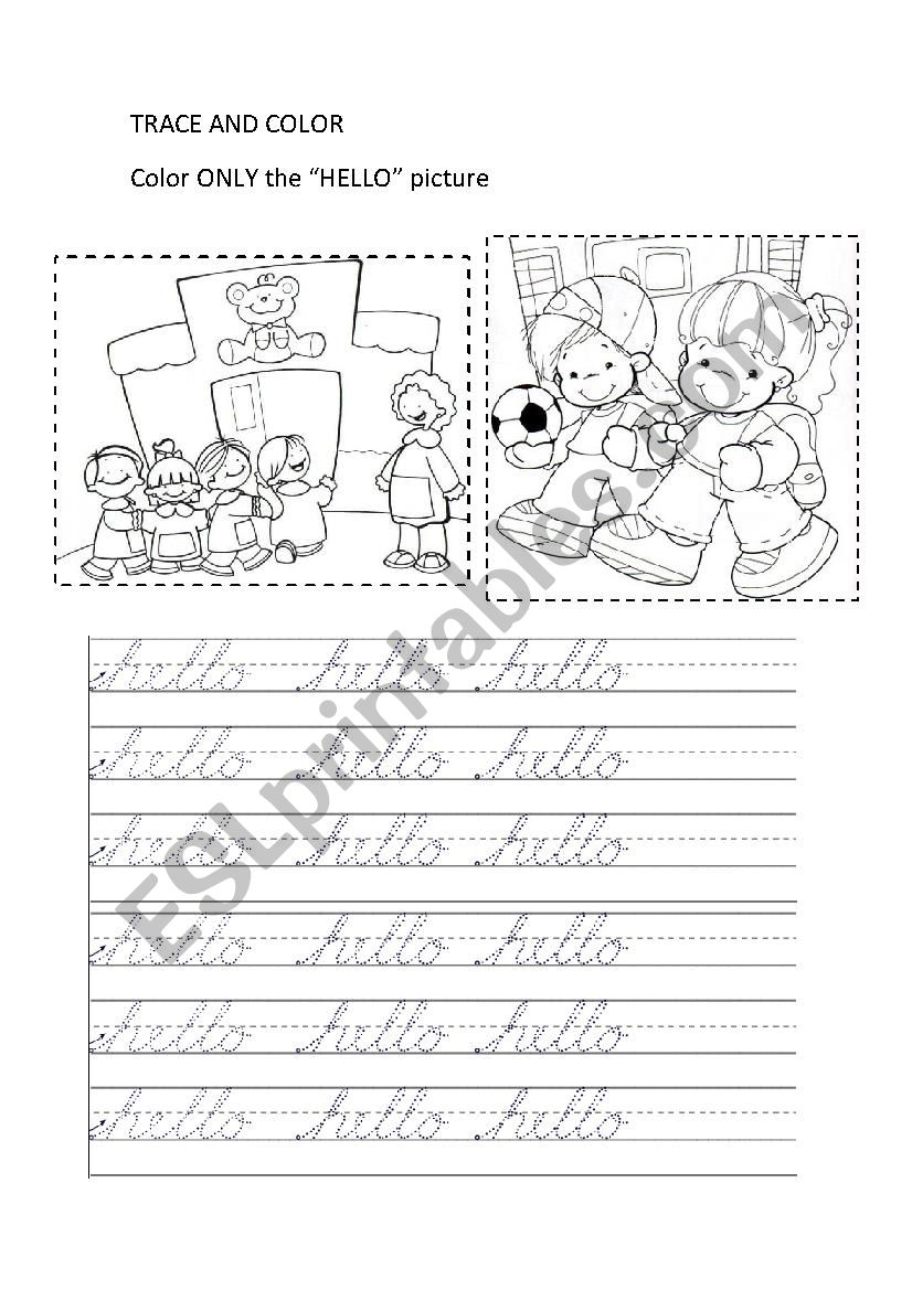 Greetings Tracing Worksheets