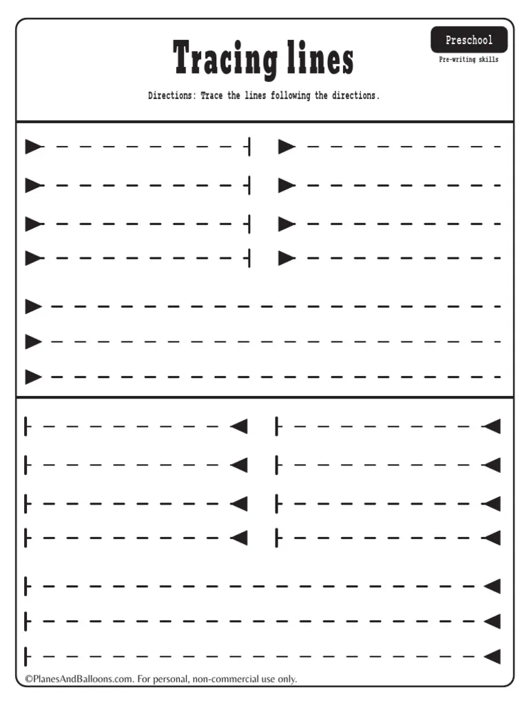 Tracing Horizontal Lines Worksheets PDF For Kids 234 PDF