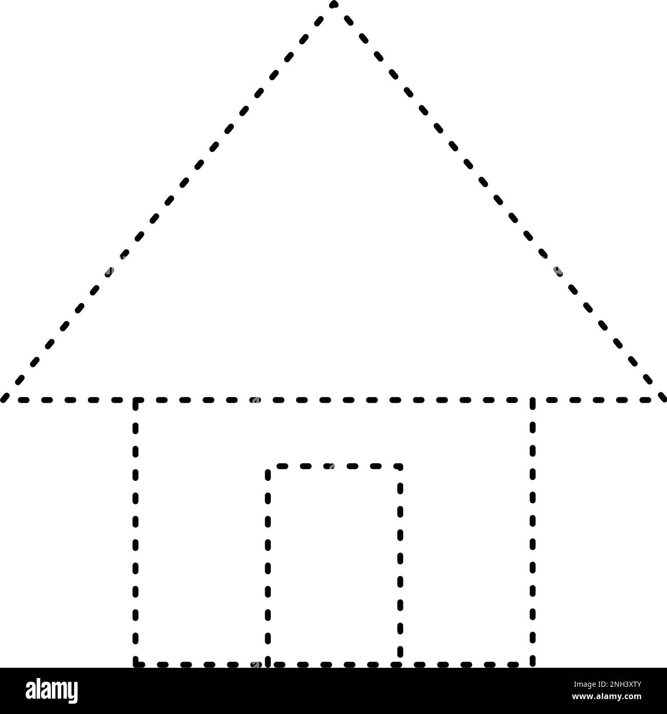 Tracing House Dotted Lines Shape For Preschool And Kindergarten Tracing House Dotted Lines Shape For Preschool And Kindergarten