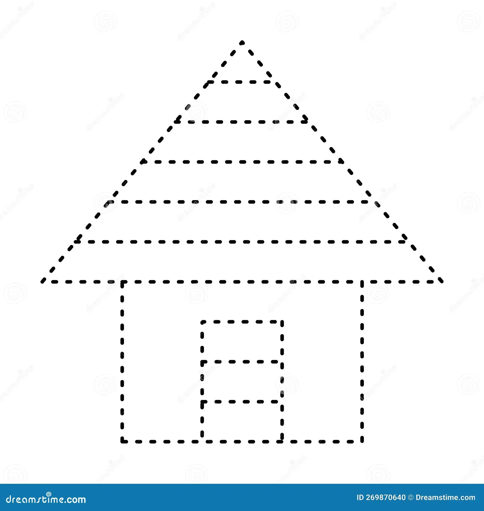 Tracing House Dotted Lines Shape For Preschool And Kindergarten 
