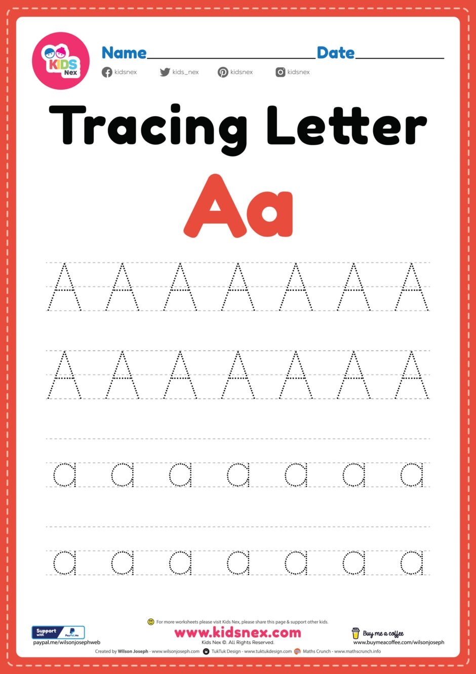 Letter A Tracing Free Printable