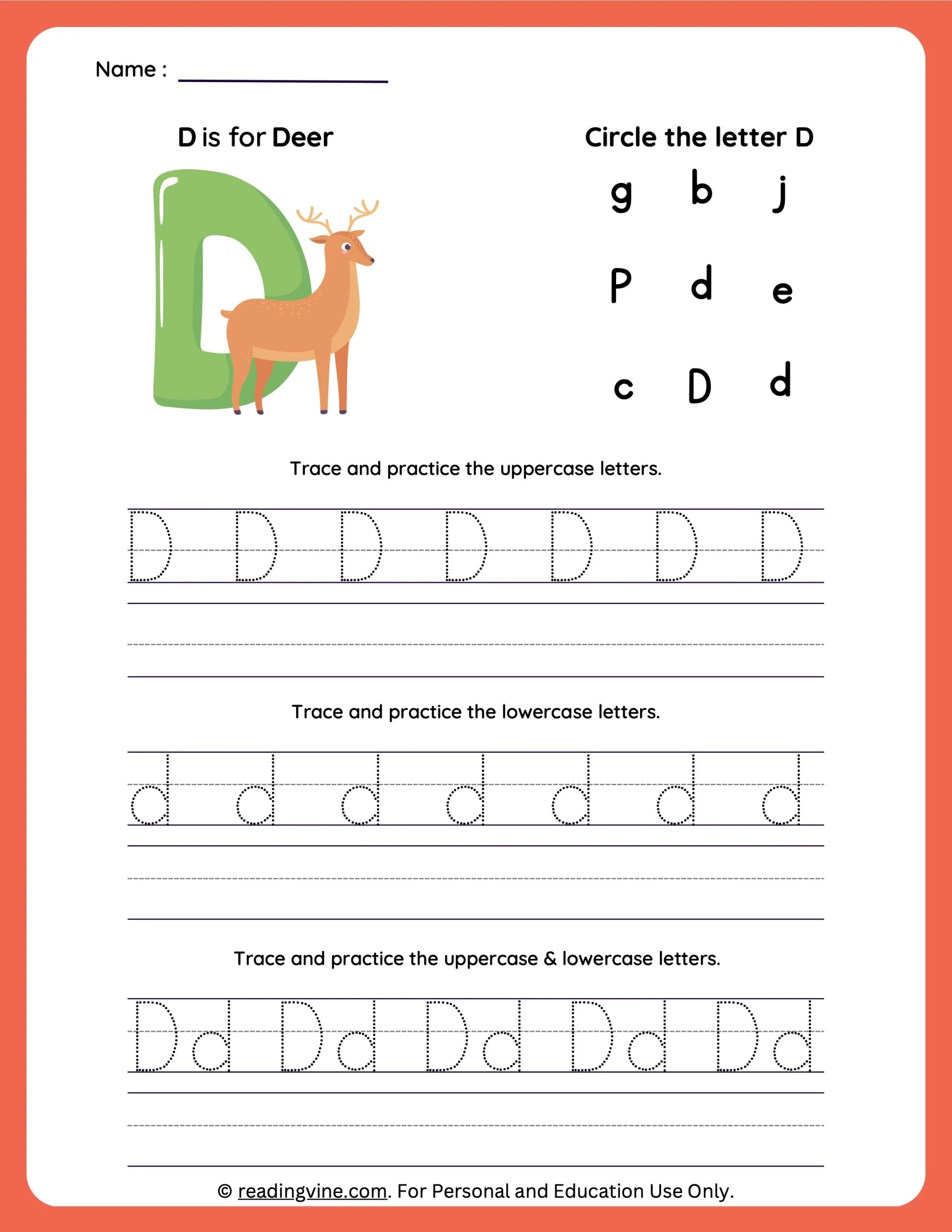Tracing Letter D Worksheets For Preschool Tracing Letter D Worksheets For Preschool